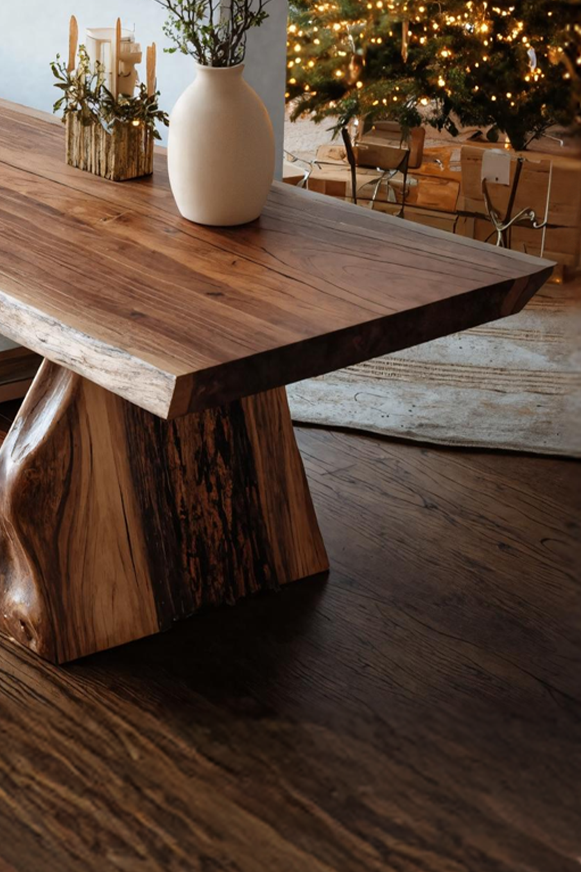 Mid Century Live Edge Wooden TV Console For Holiday Home Living Room SILDTTNCTV014