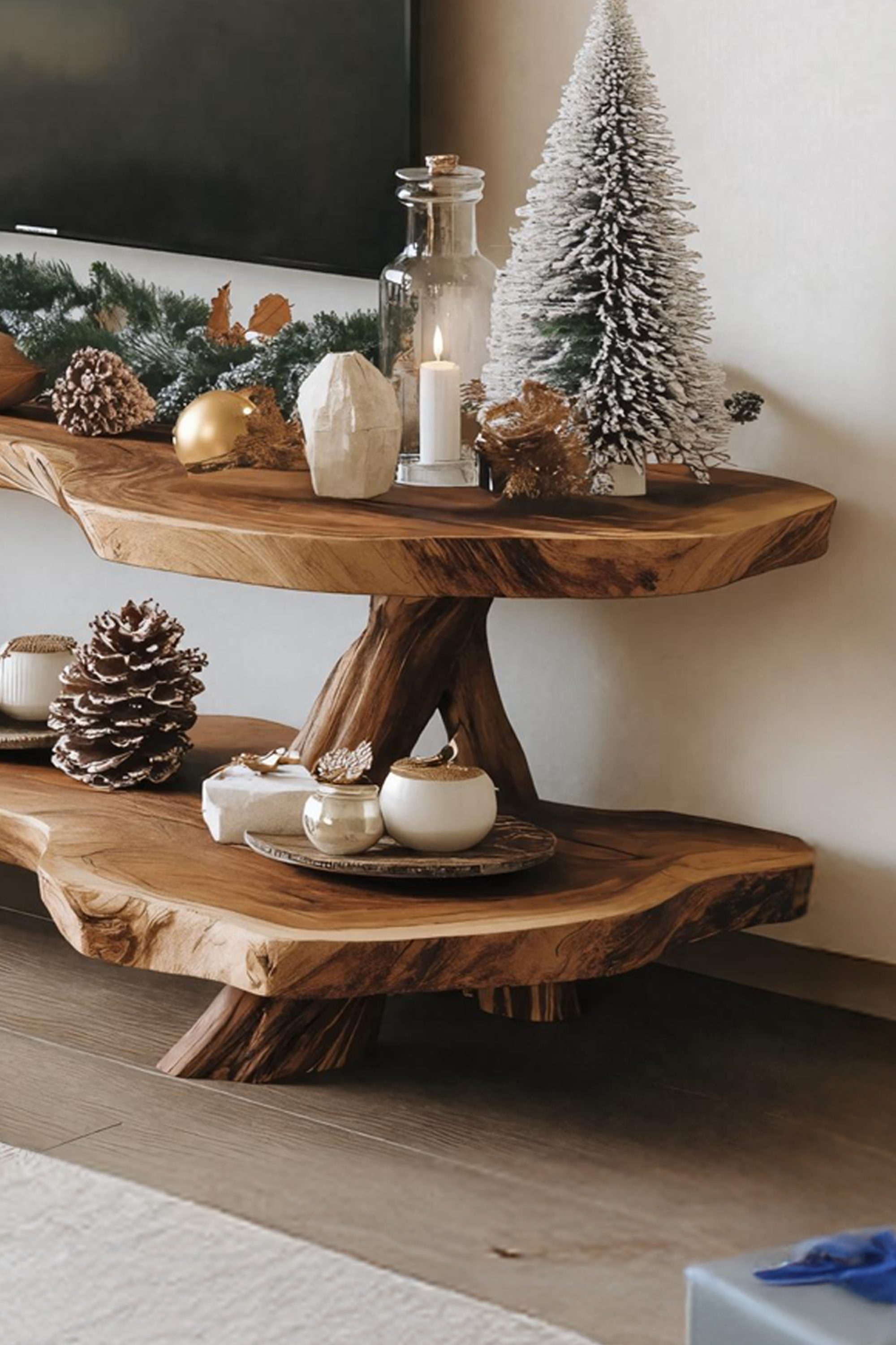 Mid Century Live Edge Entryway TV Console For Christmas Furniture SILDTTNCTV027