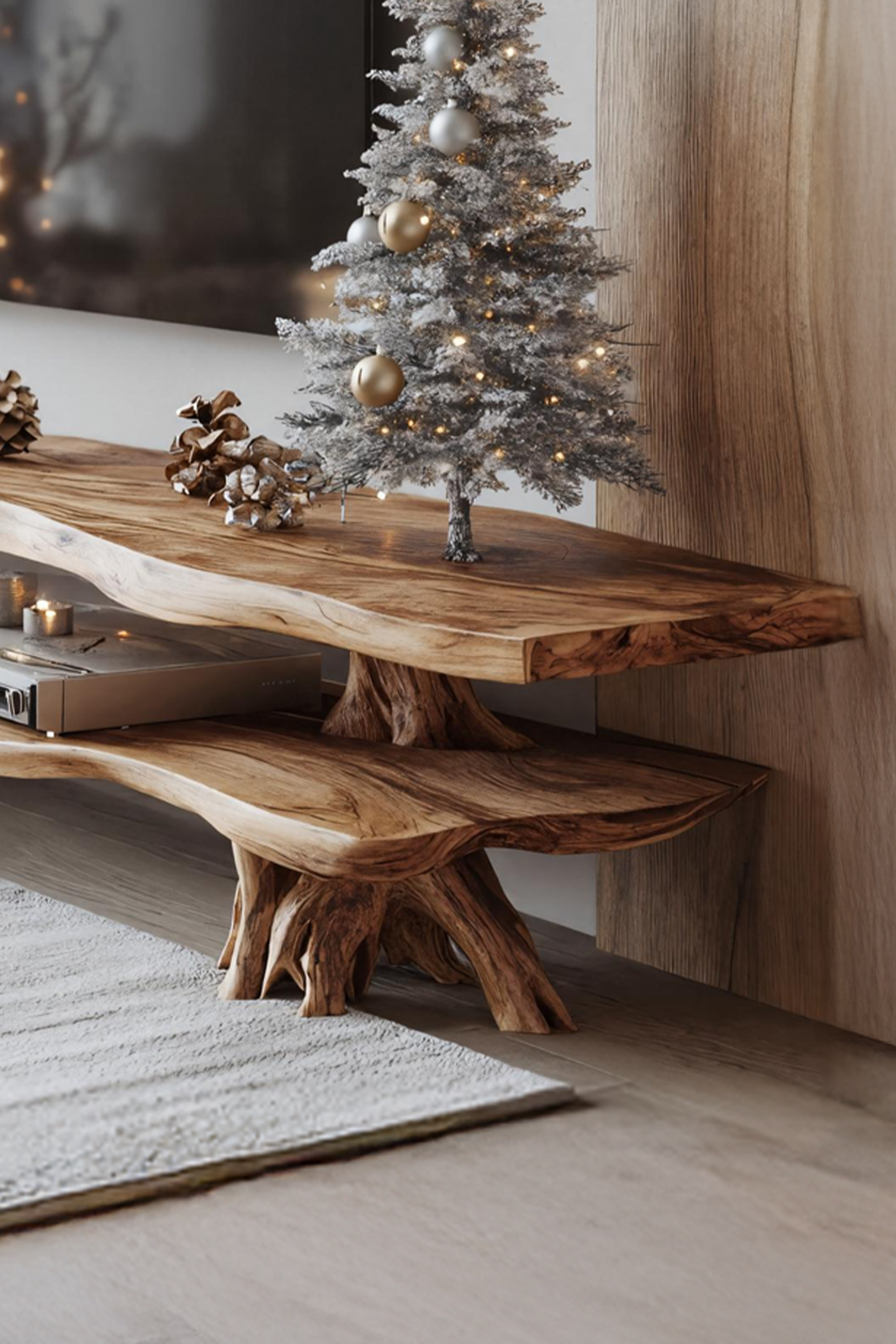 Modern Solid Wood TV Console For Holiday Living Room Decor SILDTTNCTV019