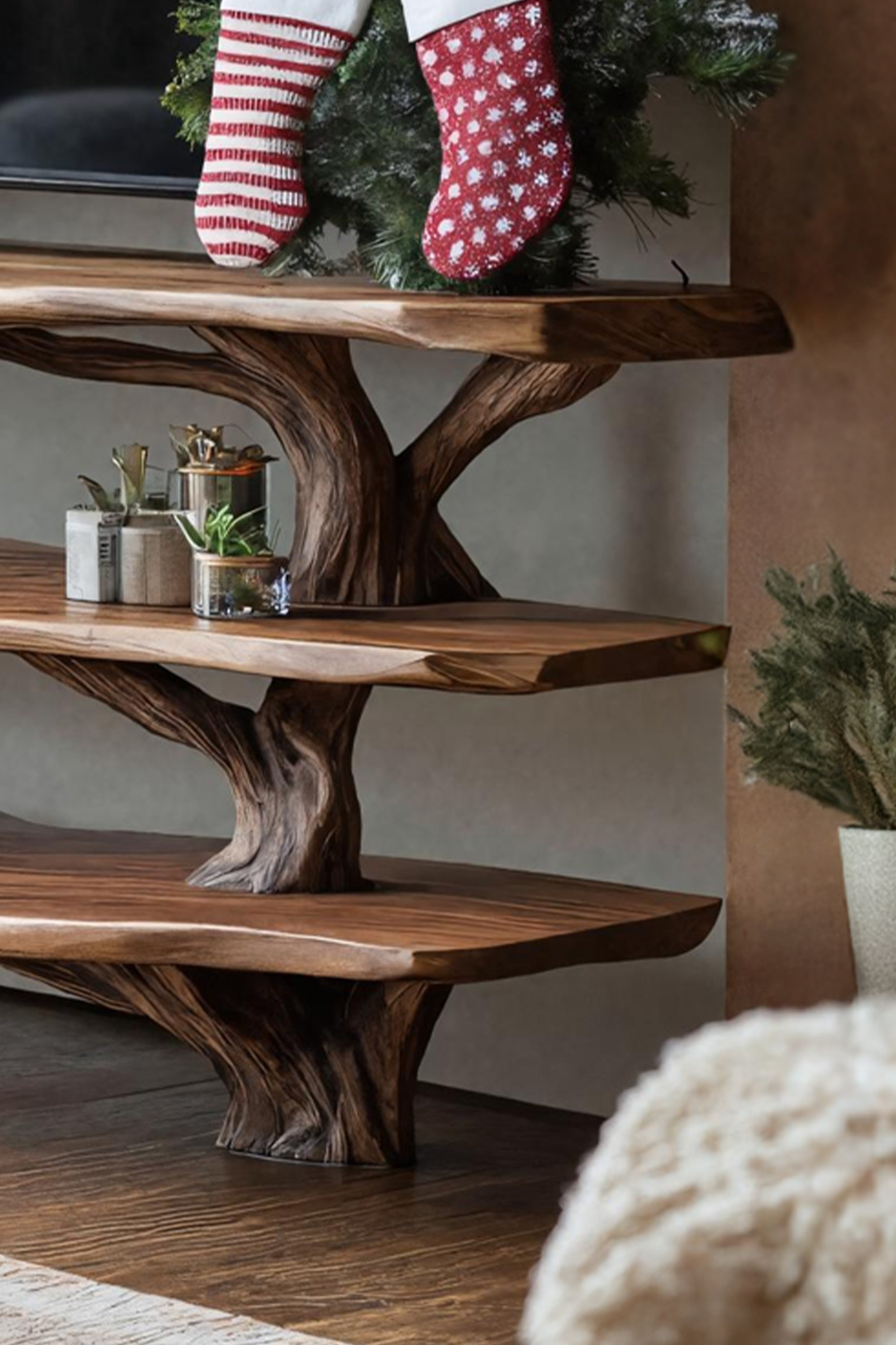 Modern Solid Wood TV Console For Christmas Entryway Living Room SILDTTNCTV012