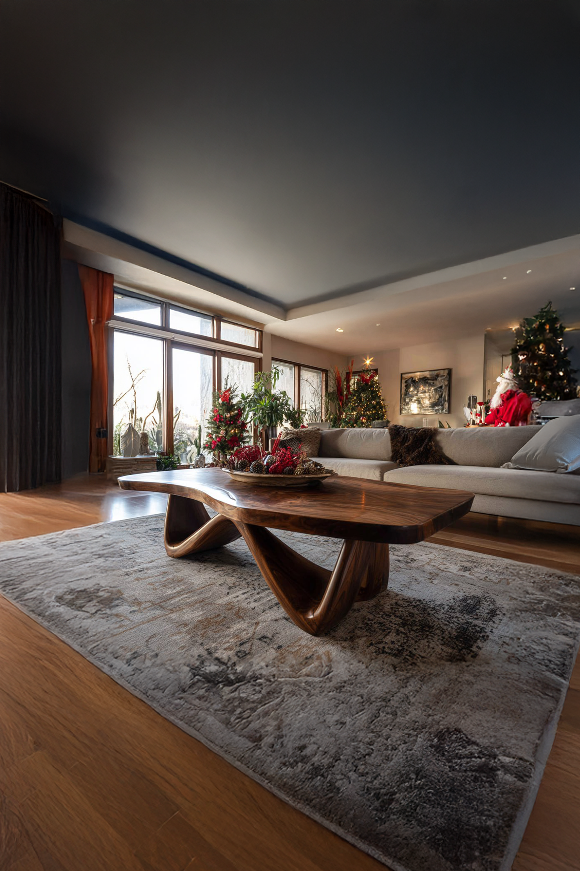 Handcrafted Wooden Solid Wood Coffee Table For Christmas Decor SILDTTRCCF020