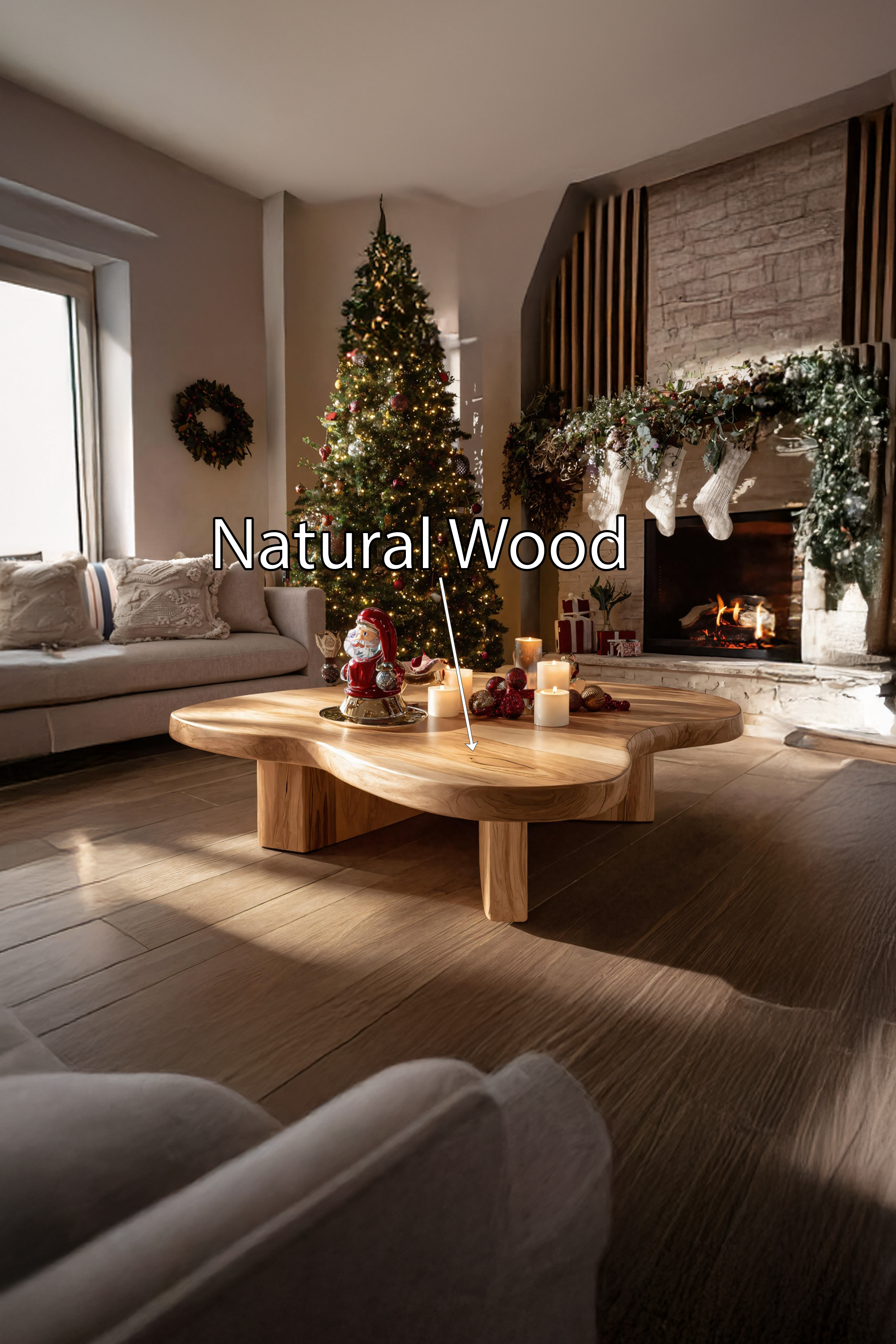 Modern Solid Wood Coffee Table For Christmas Furniture Decor SILDTTRCCF035