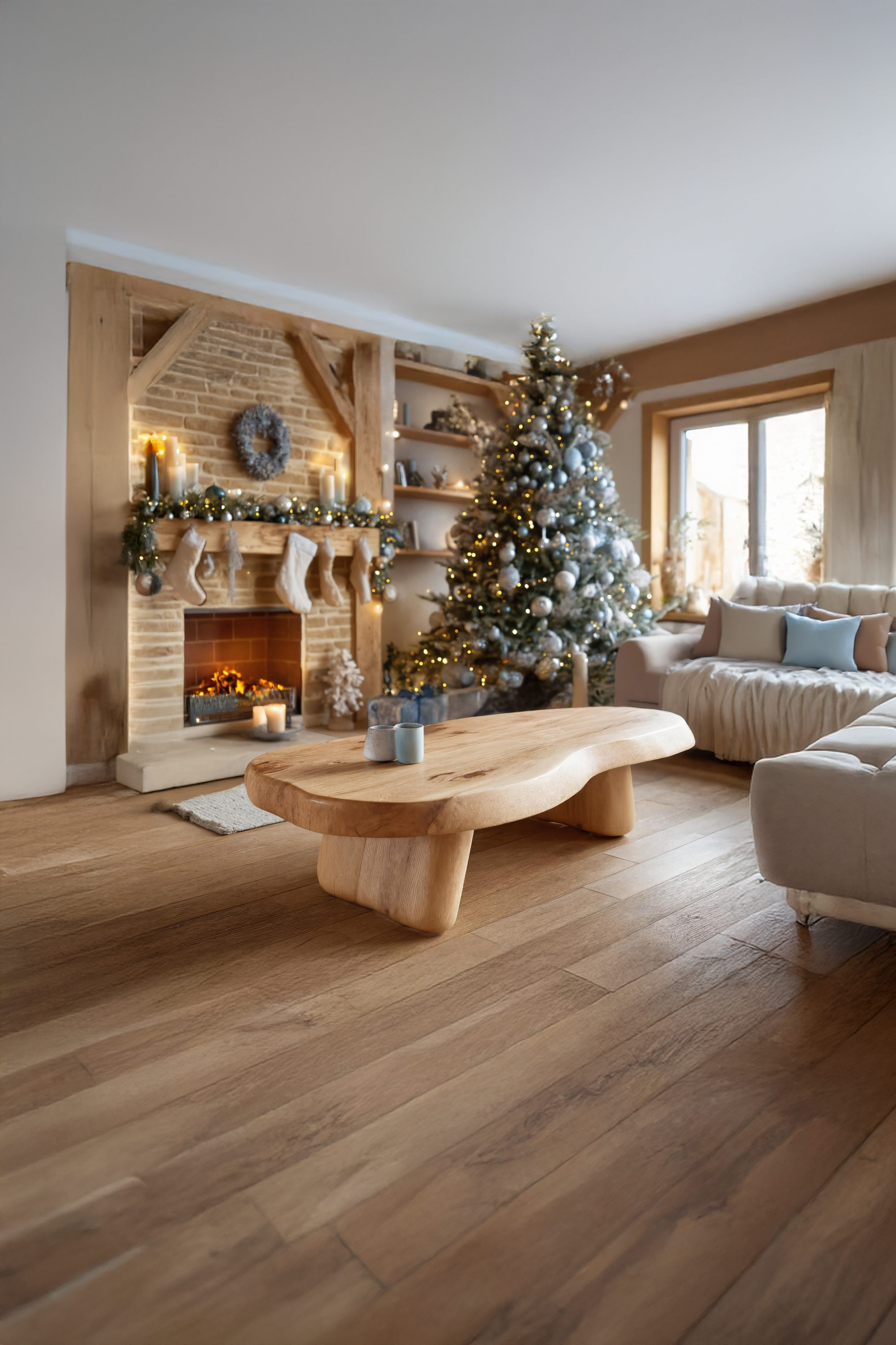 Farmhouse Solid Wood Live Edge Coffee Table For Christmas Decor Ideas SILDTTRCCF027