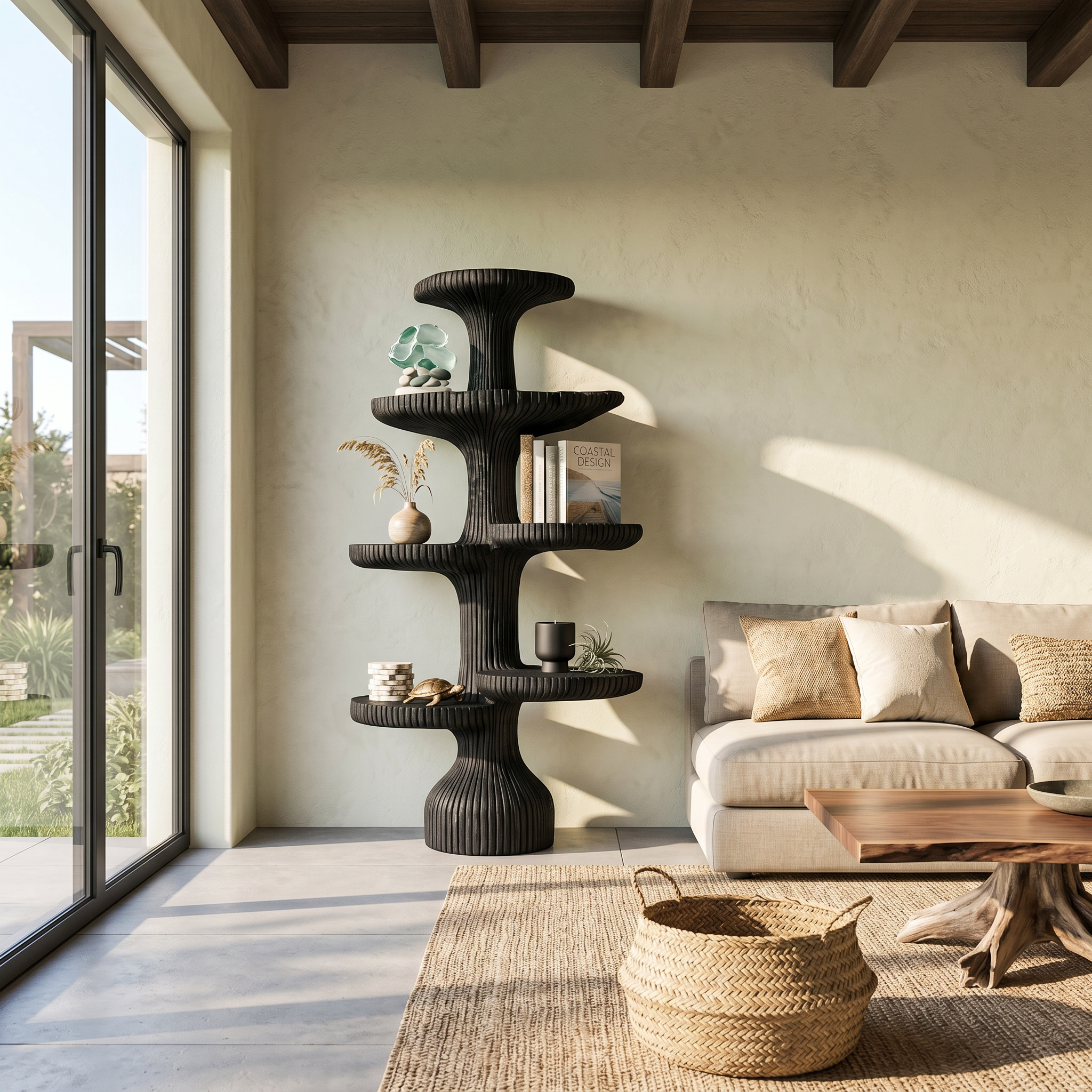 Sculptural Tiered Tree Shelf Living Room Interior Artistic Feature SINLSATB615