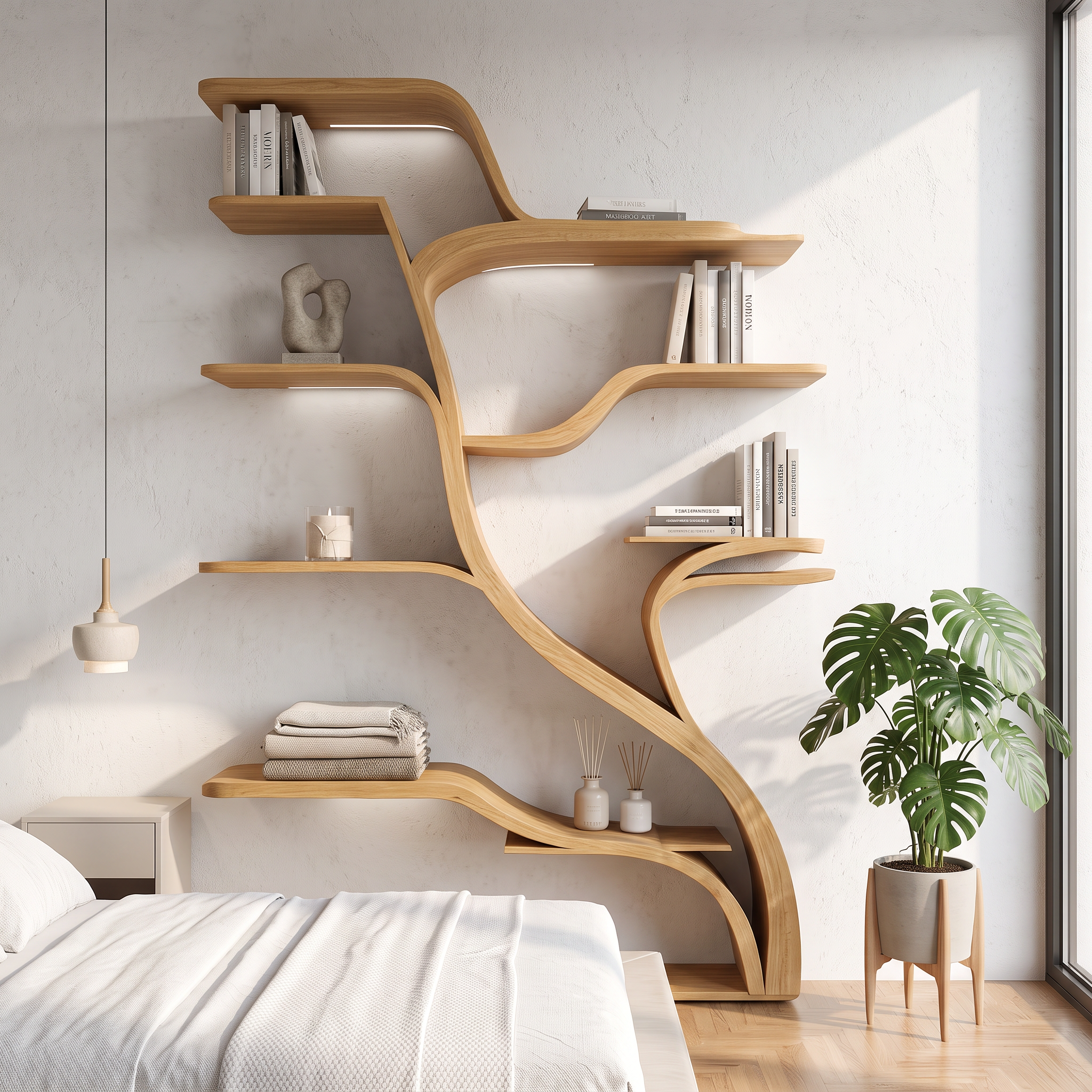 Tree Branch Wall Shelf Solid Wood Farmhouse Decor Gift SINLSATB187