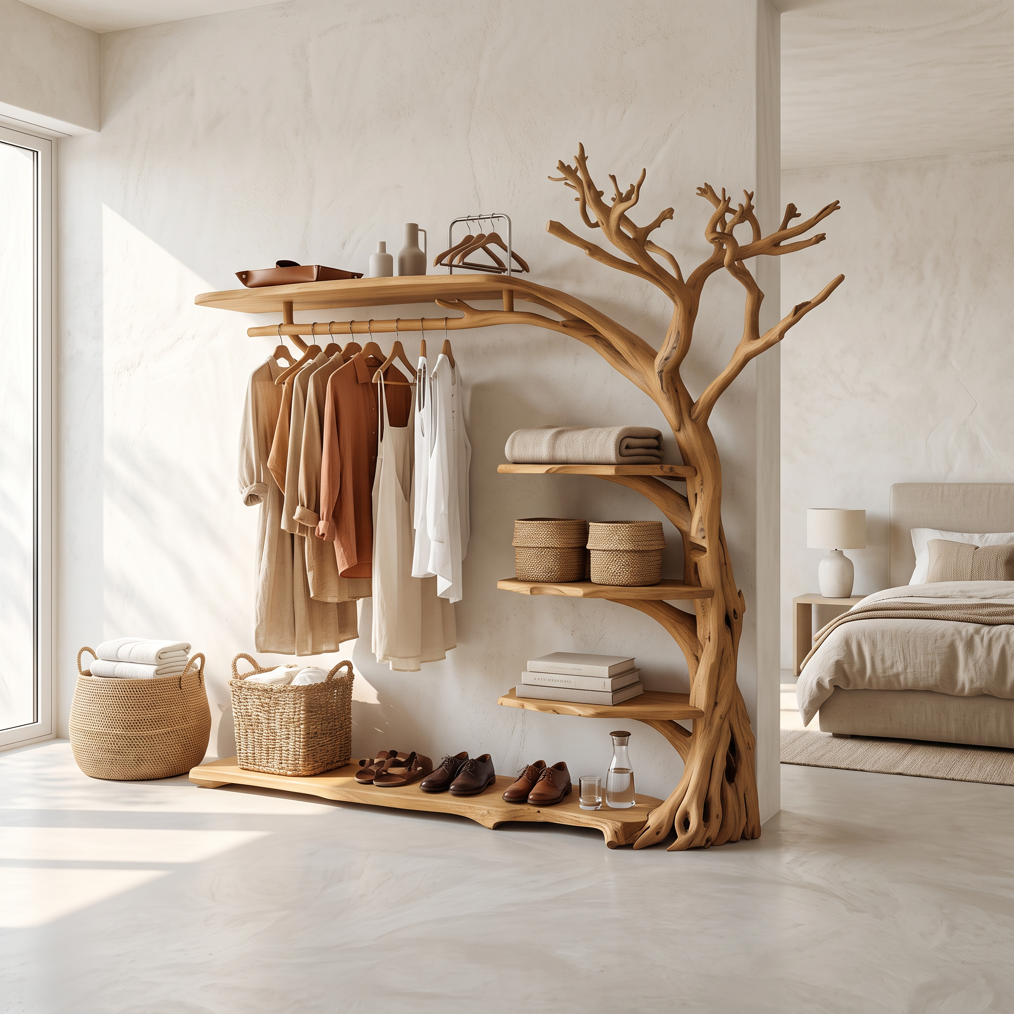 Rustic Coat Rack Shoe Shelf Entryway SINLSATB214