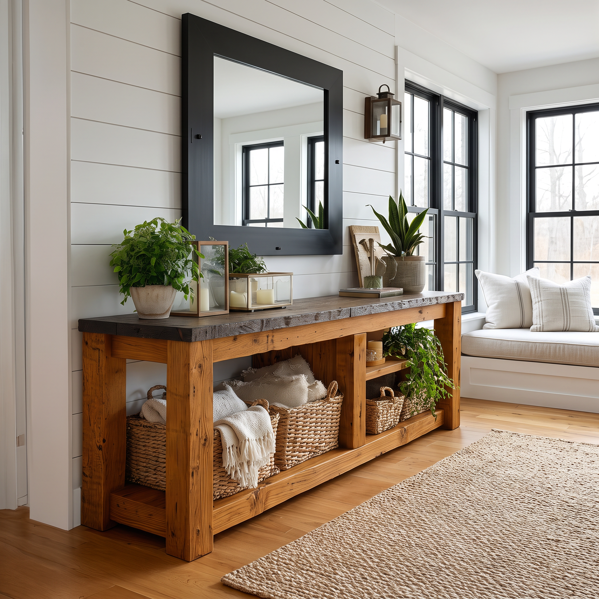 Rustic TV Console Table Living Room SINLSACS101