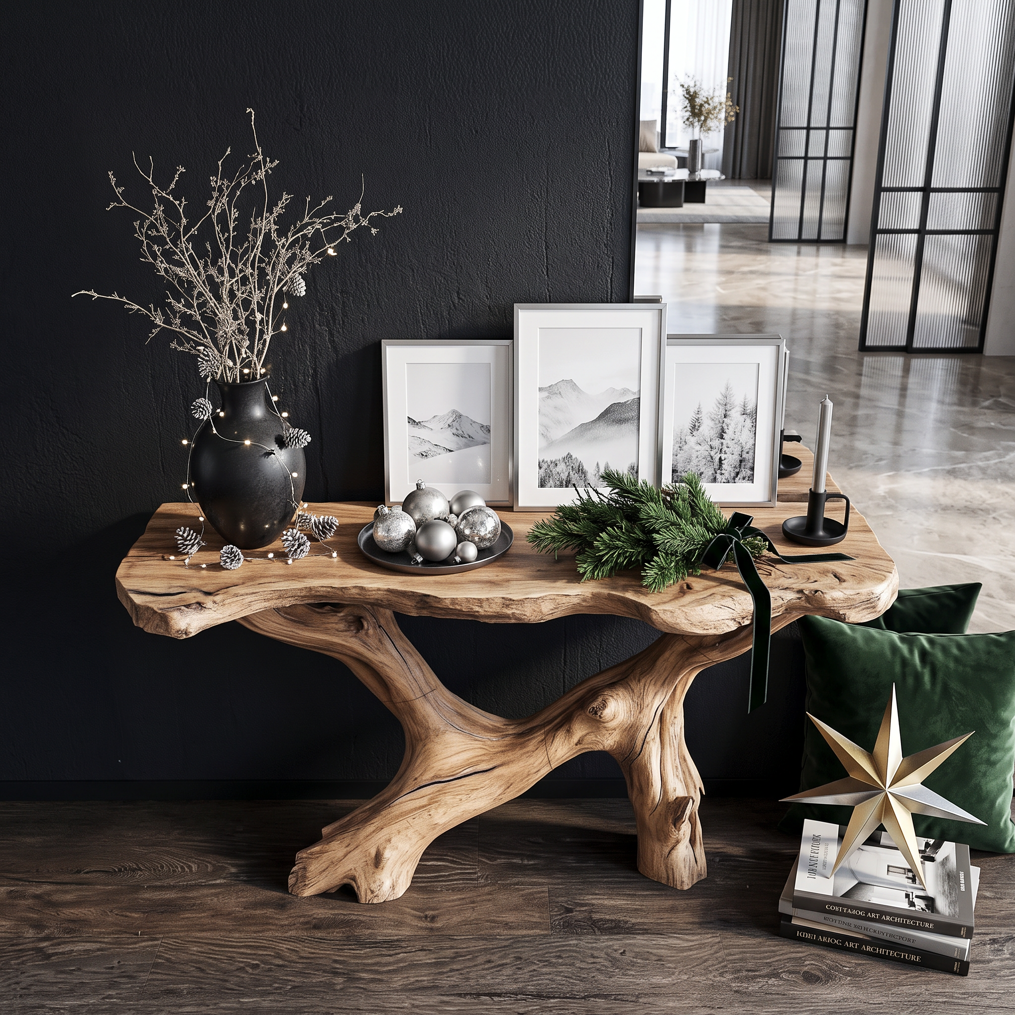 Live Edge Console Table Natural Wood Rustic Handmade Gift SINLSACS089