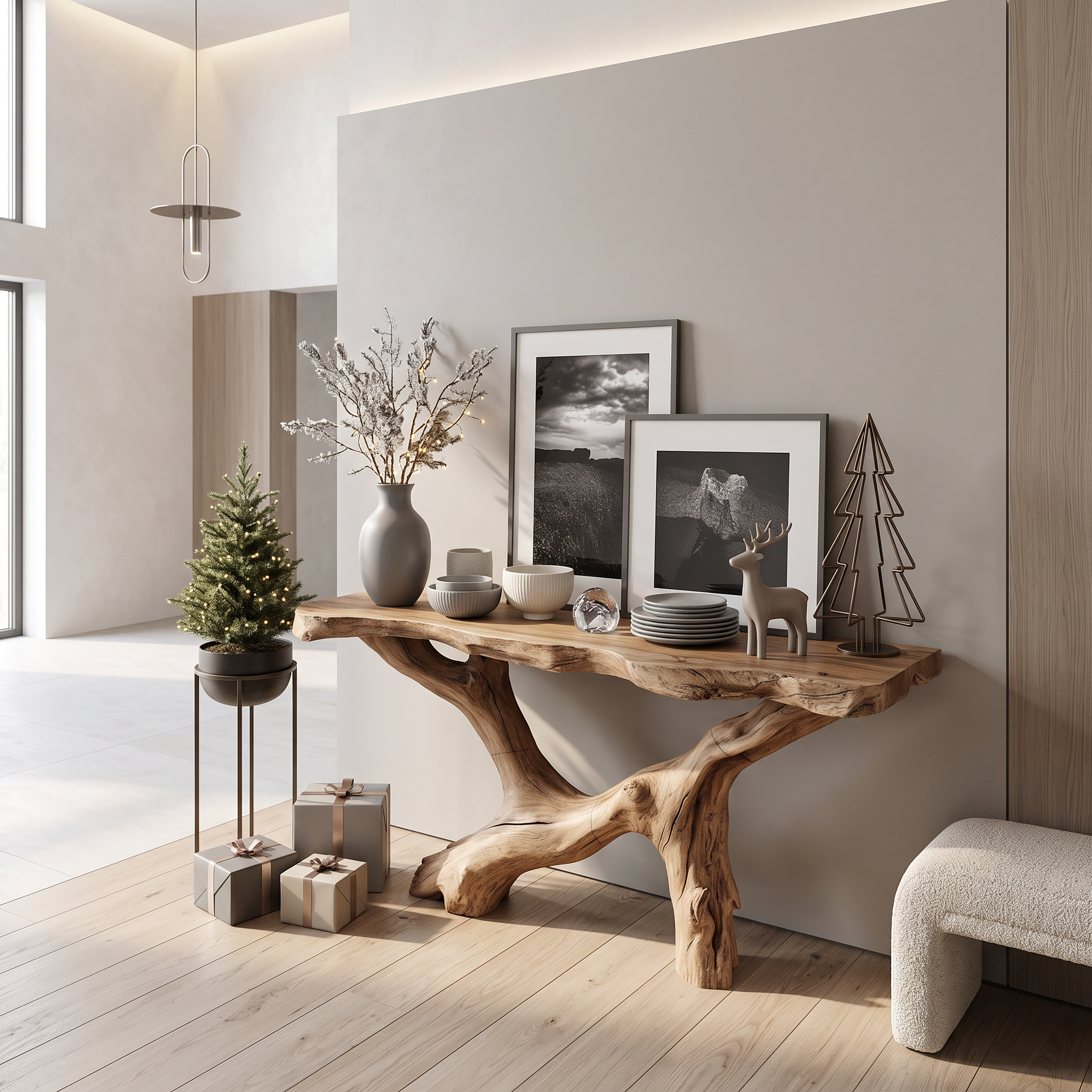 Live Edge Console Table Natural Wood Rustic Handmade Gift SINLSACS089