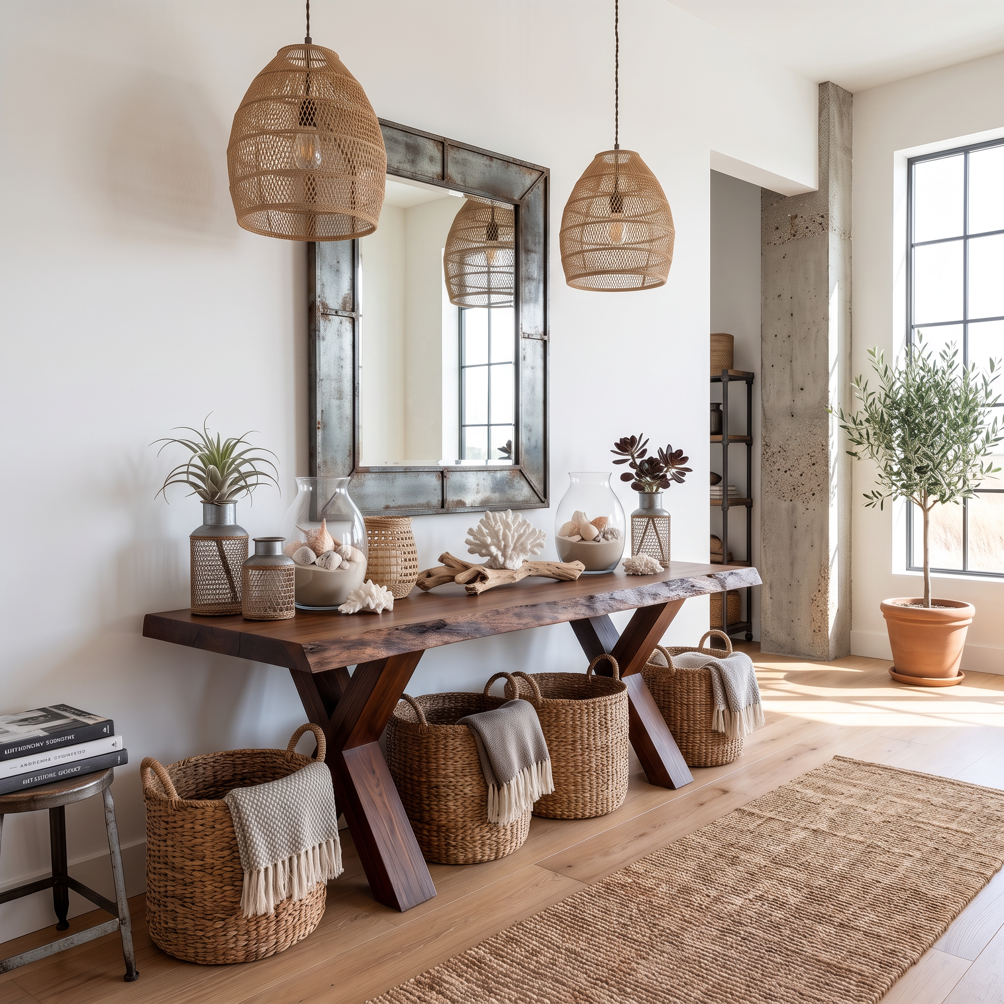 Rustic Console Table Farmhouse Entryway SINLSACS155