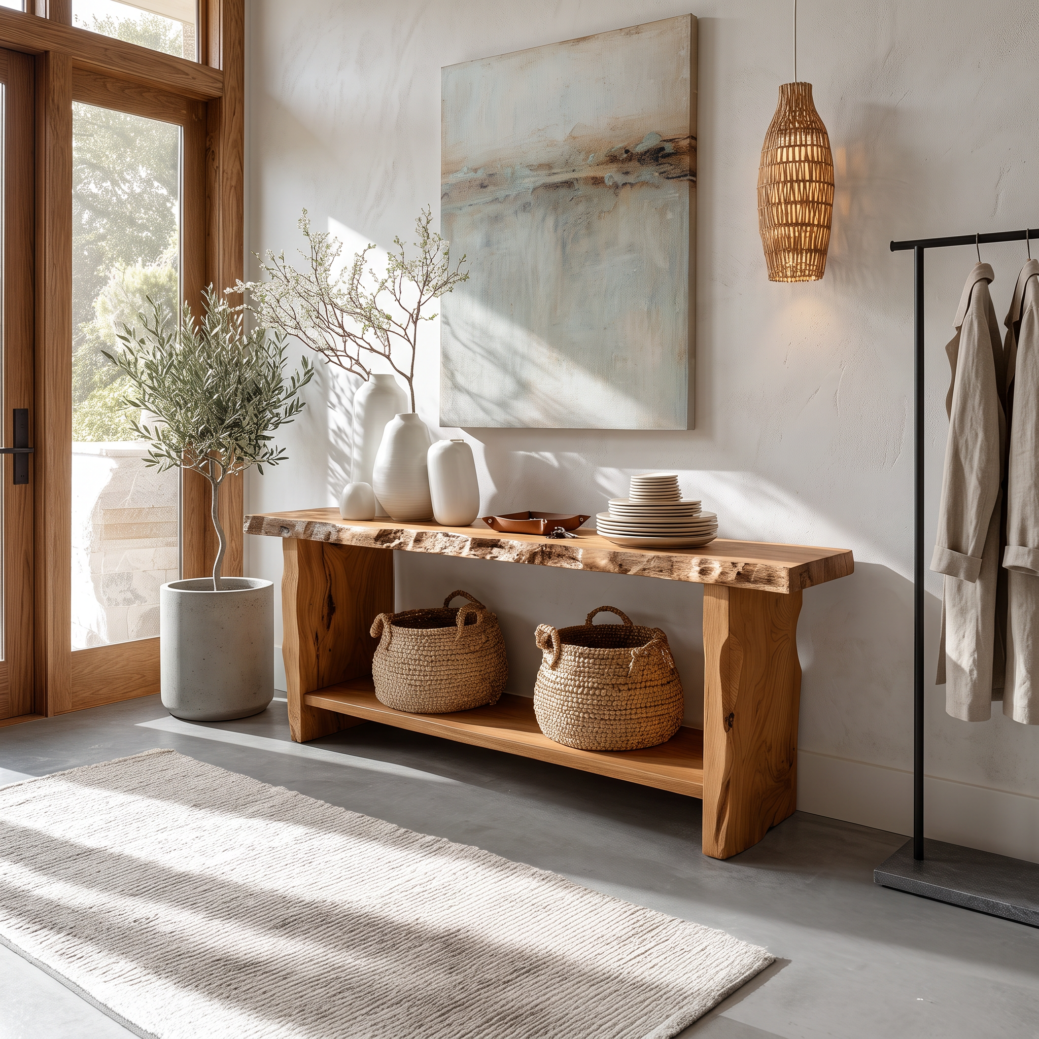 Rustic Live Edge Console Table Dining Room Or Entryway SINLSACS260