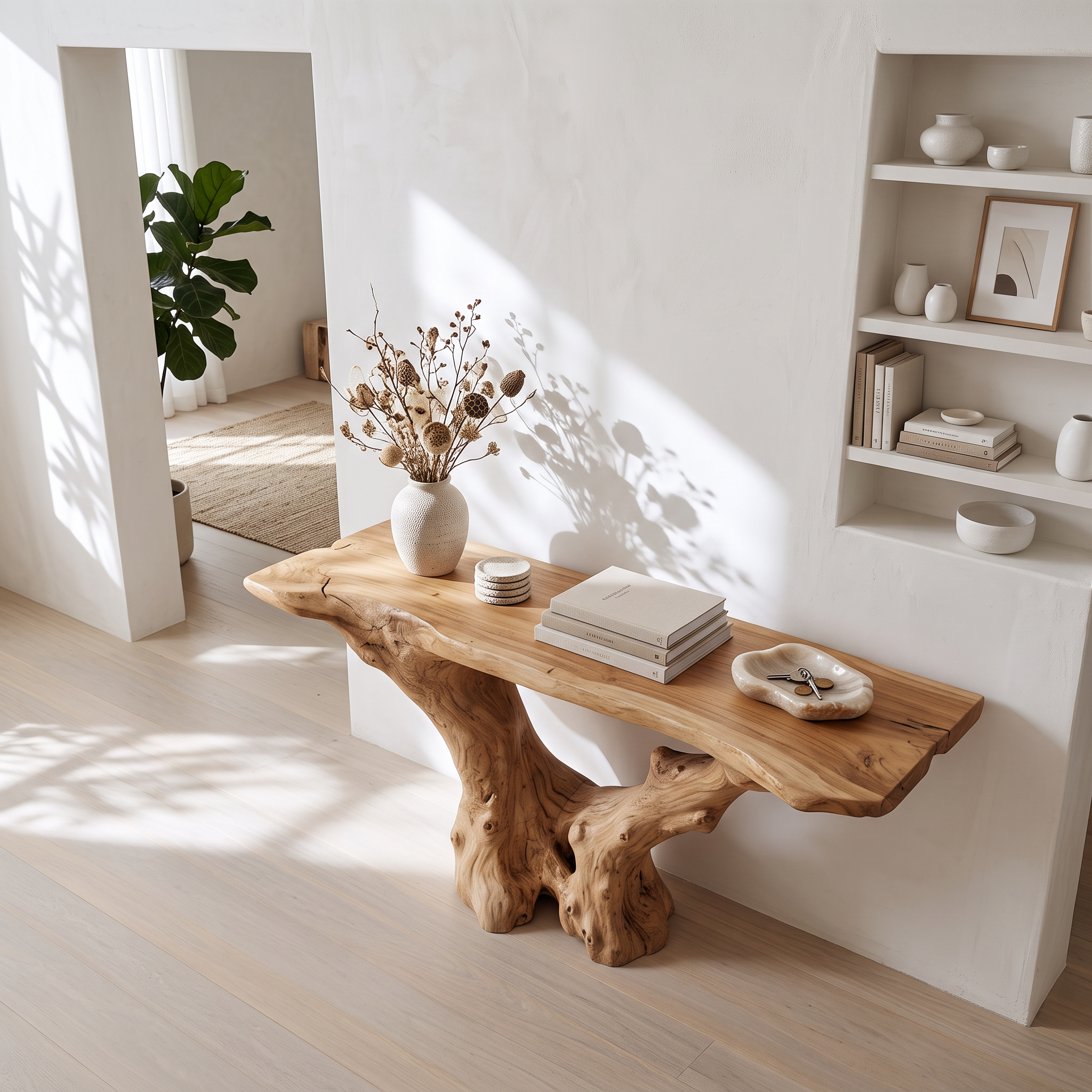 Rustic Handcrafted Wood Console Table Living Room SINLSACS437