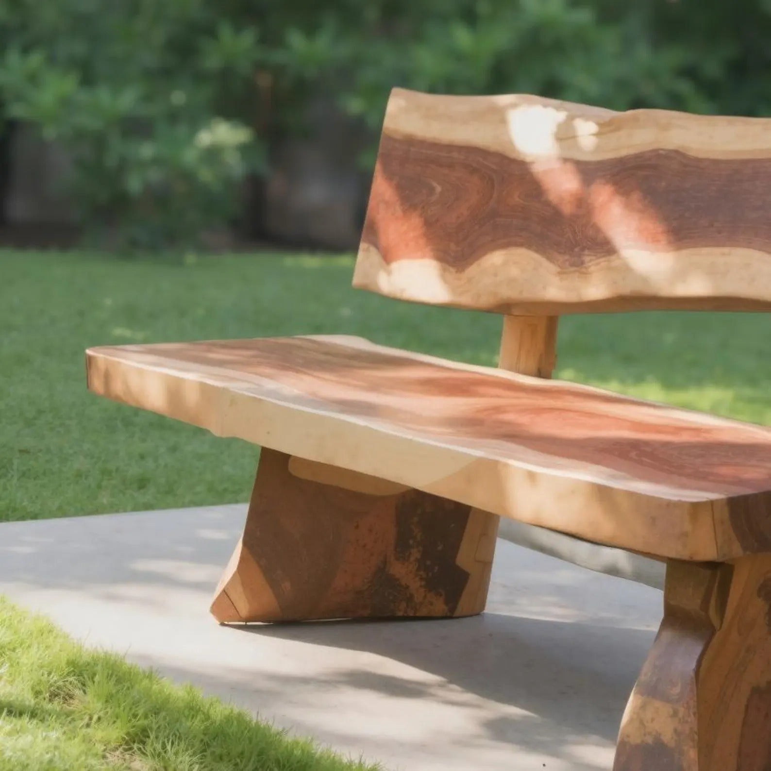 Rustic Garden Bench With Live Edge For Patio Orchard Or Backyard SITHCHR033