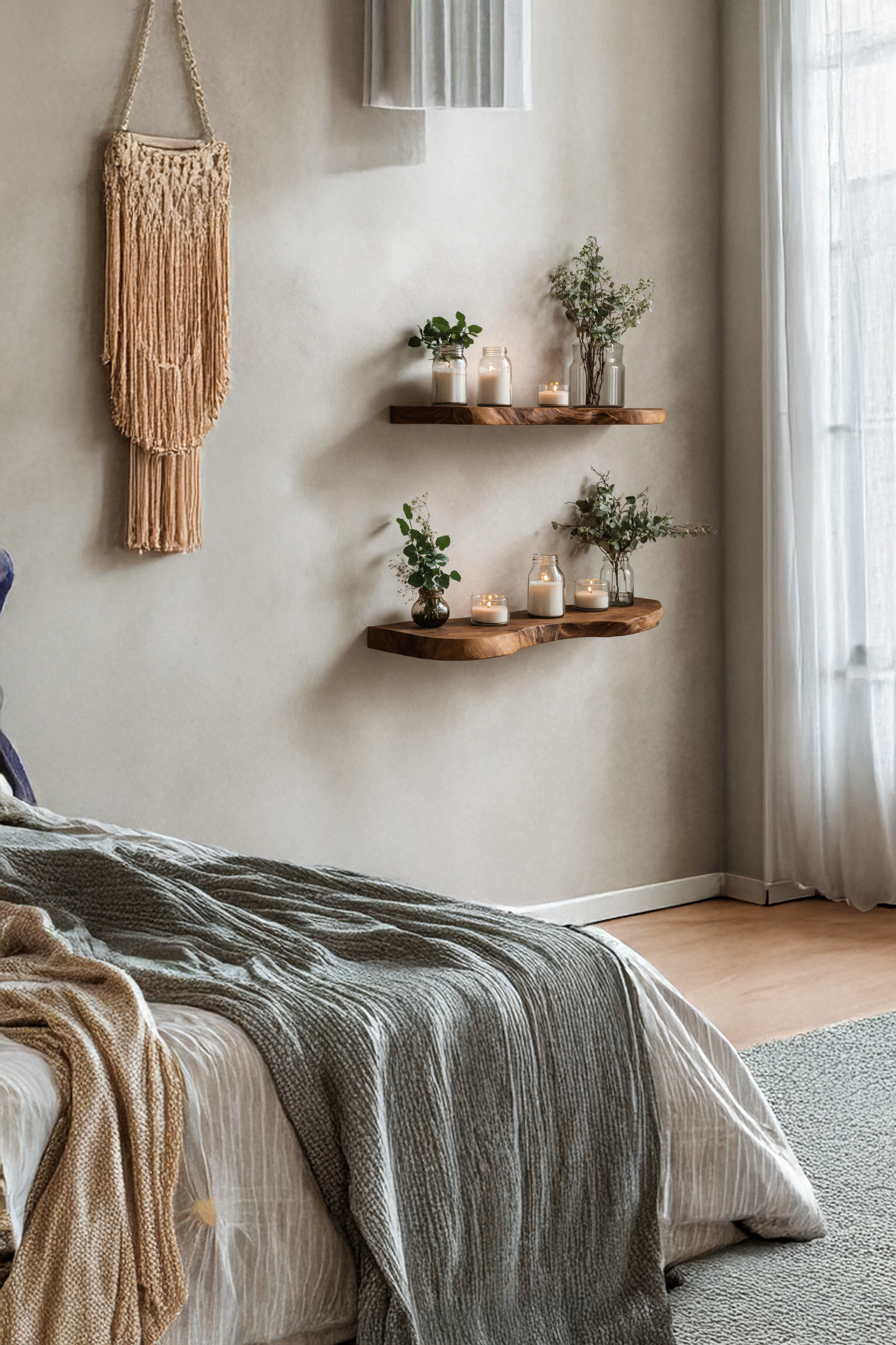 Mid Century Wooden Floating Shelf For Living Room Decor SILDTTNFL001