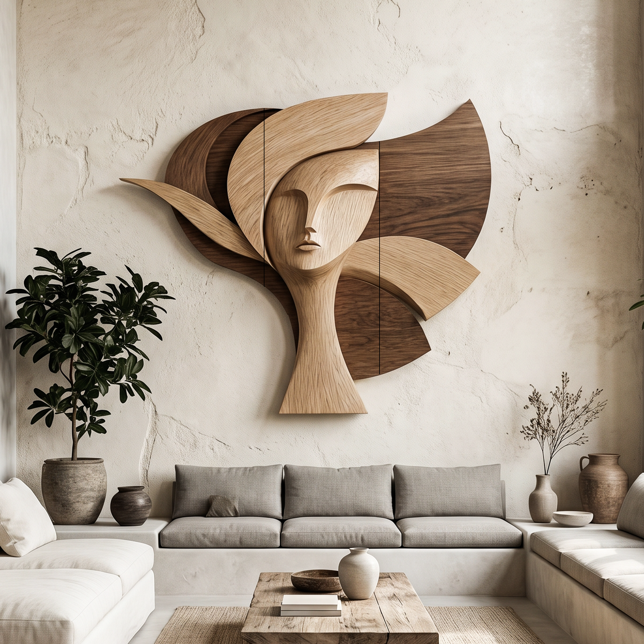 Statement Woman Face Wall Decor For Living Room SINLHAWD071