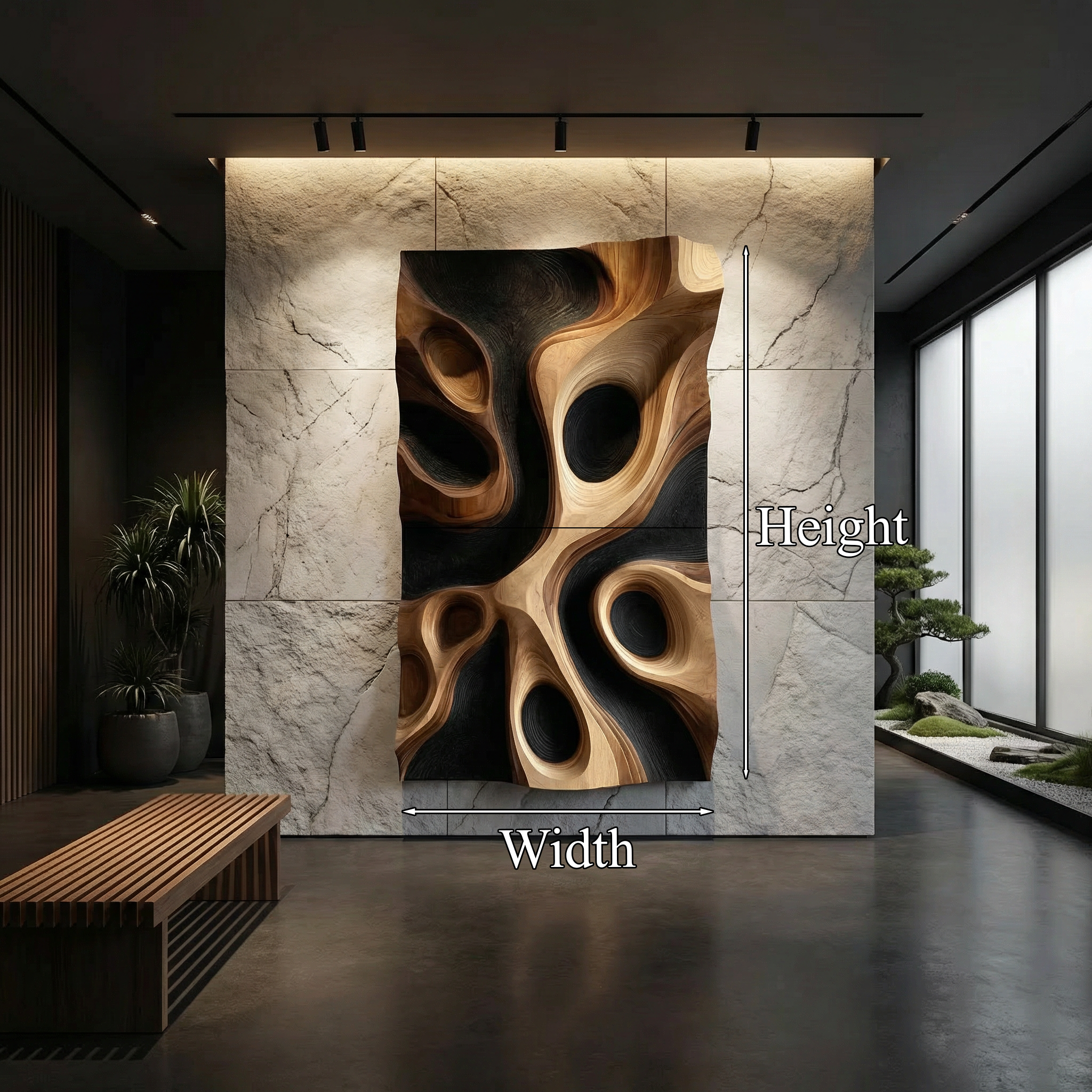 Abstract Organic Hollow Wood Wall Decor Panel For Living Room SINLHAWD067