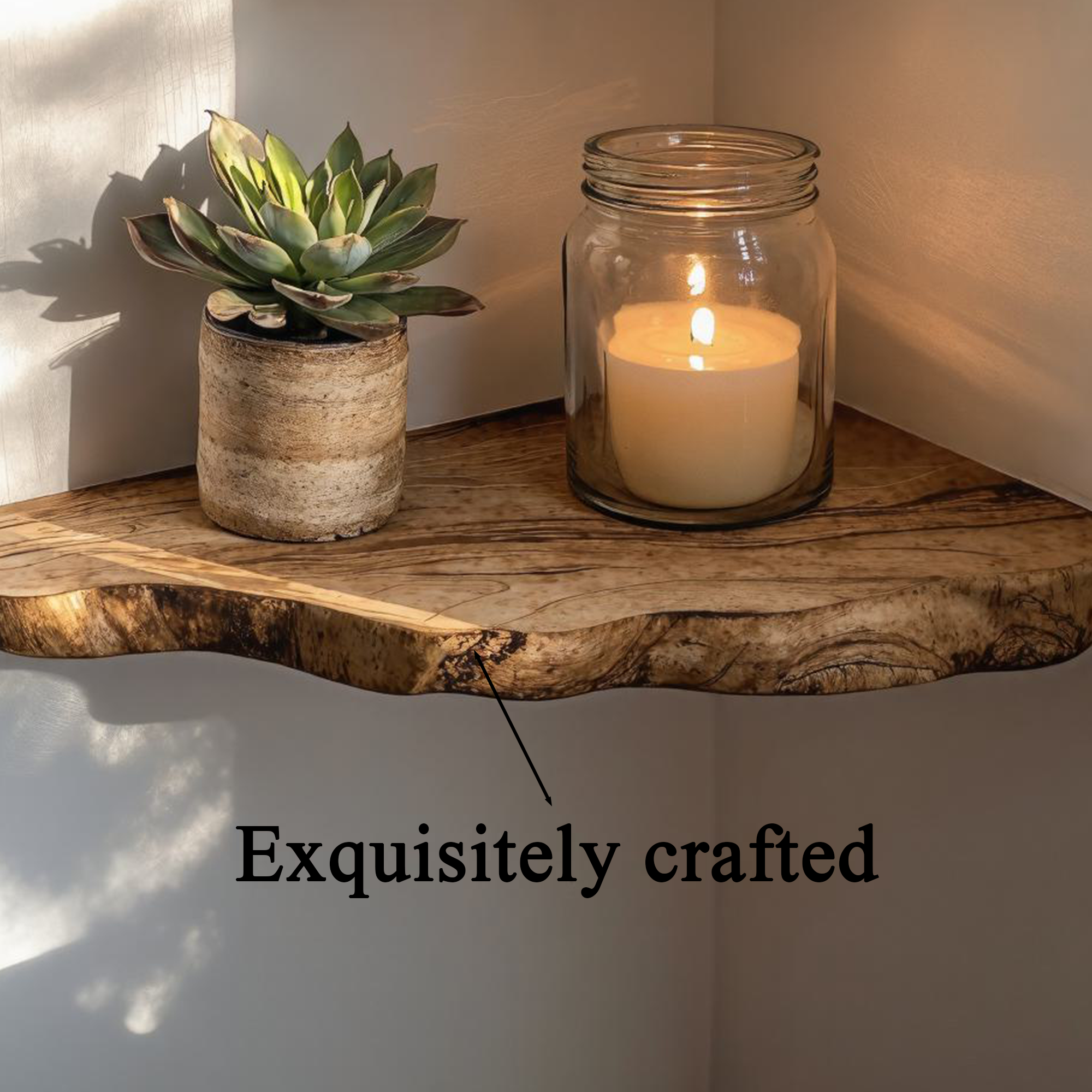 Wood Corner Floating Shelf Home Decor SINLCN005
