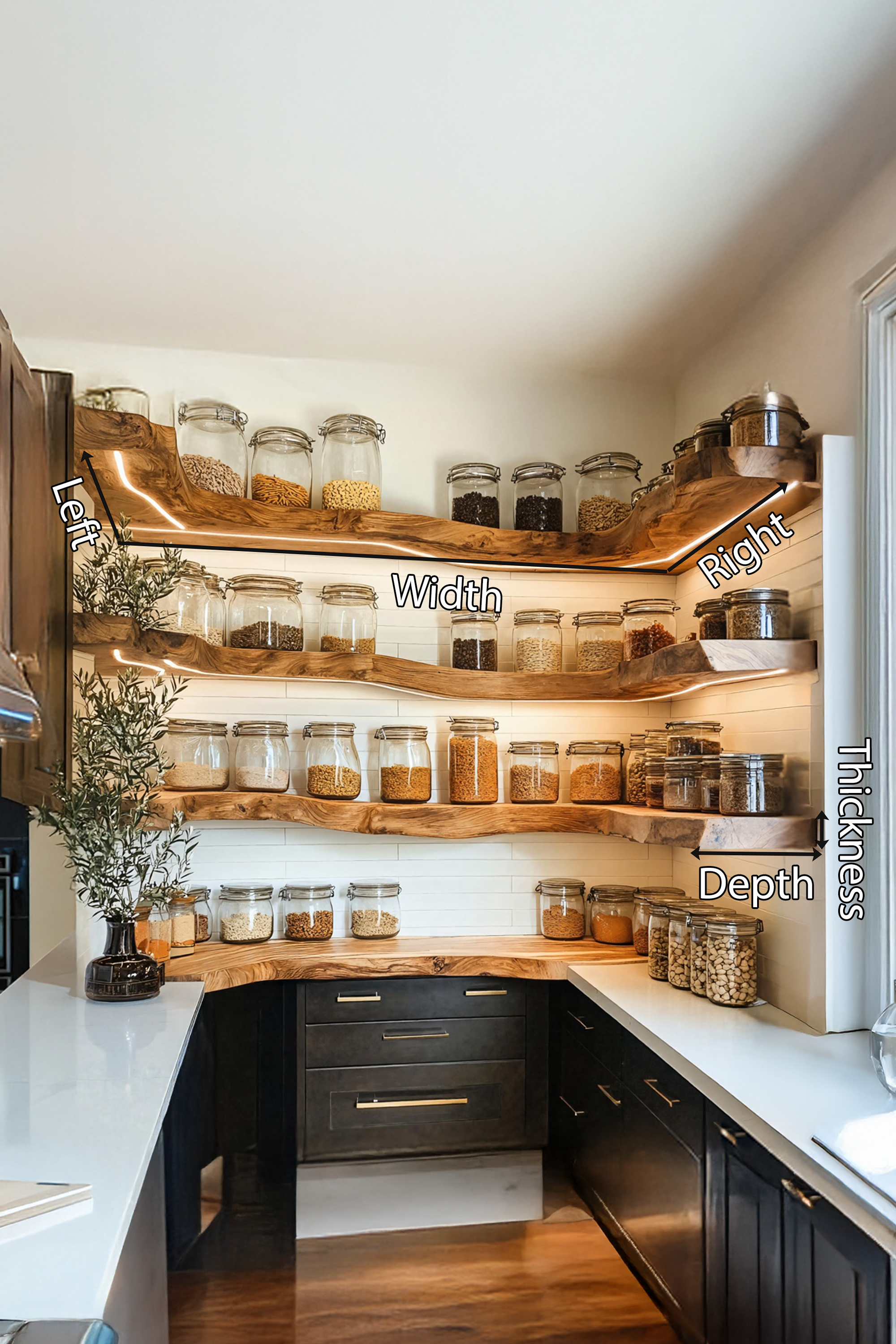 Mid Century Wooden Spice Rack For Kitchen Storage Decor SILDTTNSRS001