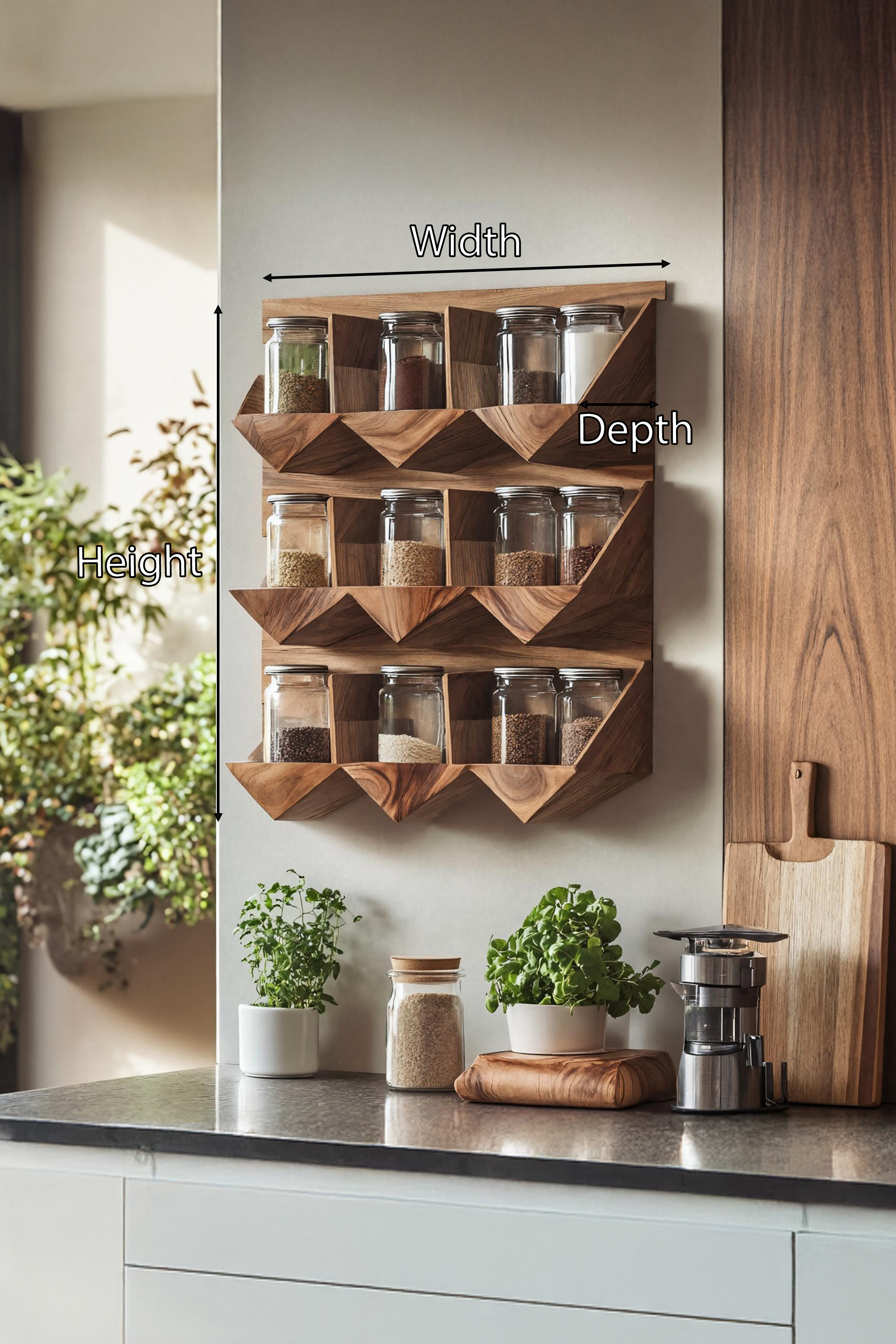 Handmade Spice Storage Rack For Mid Century Kitchen SILDTTRSRS013