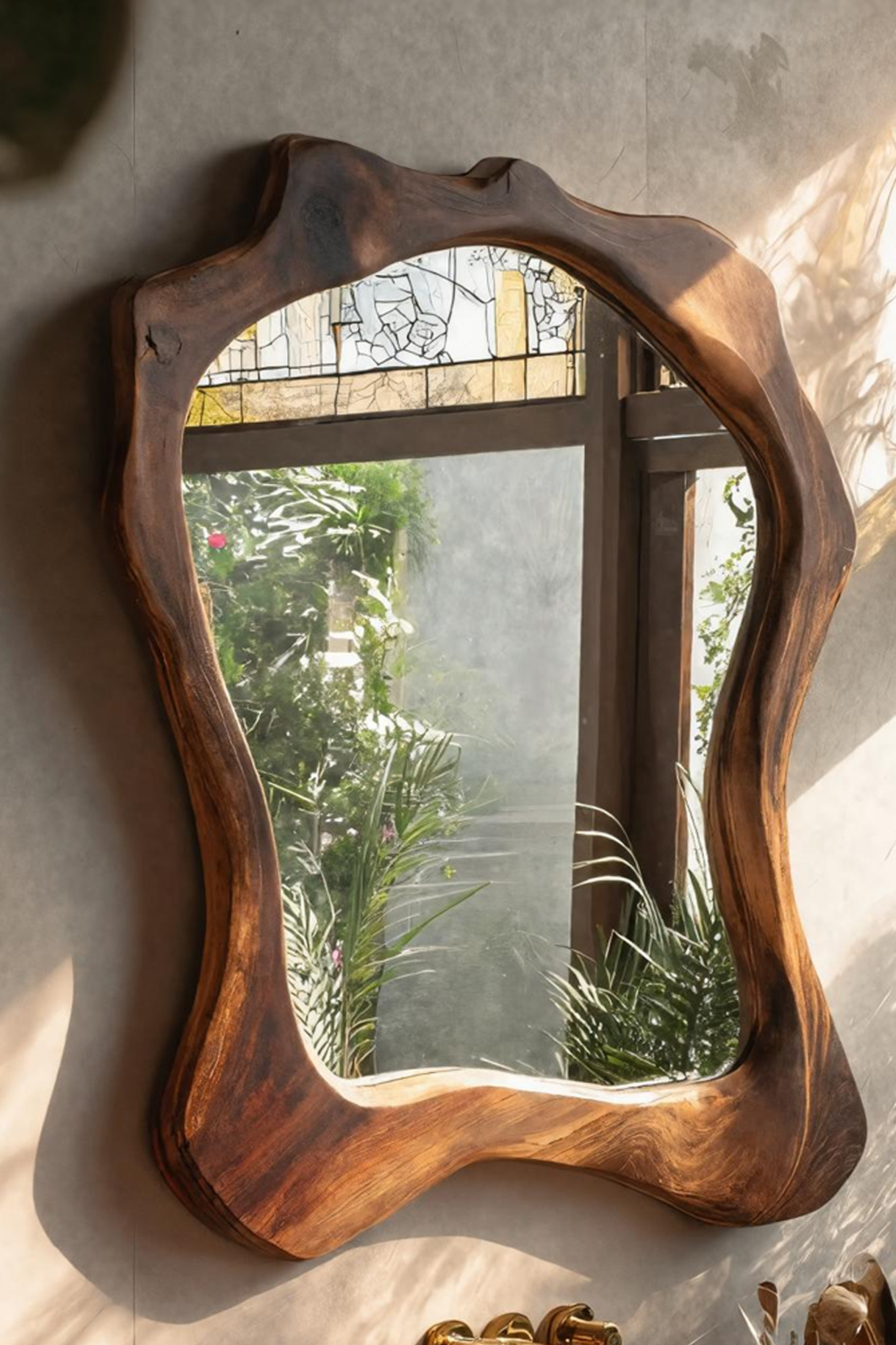 Handmade Asymmetrical Mirror For Unique Bathroom Wall SILDTTRMI030
