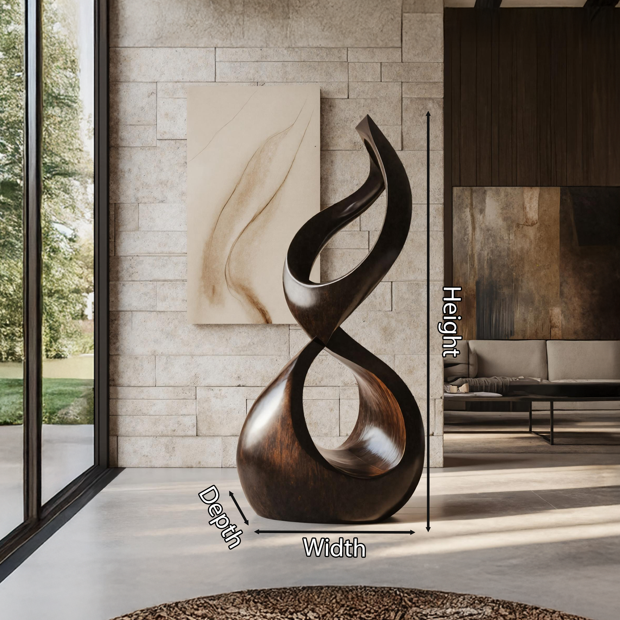 Rustic Large Wooden Sculpture For Outdoor Garden Style SILDTTNAS002