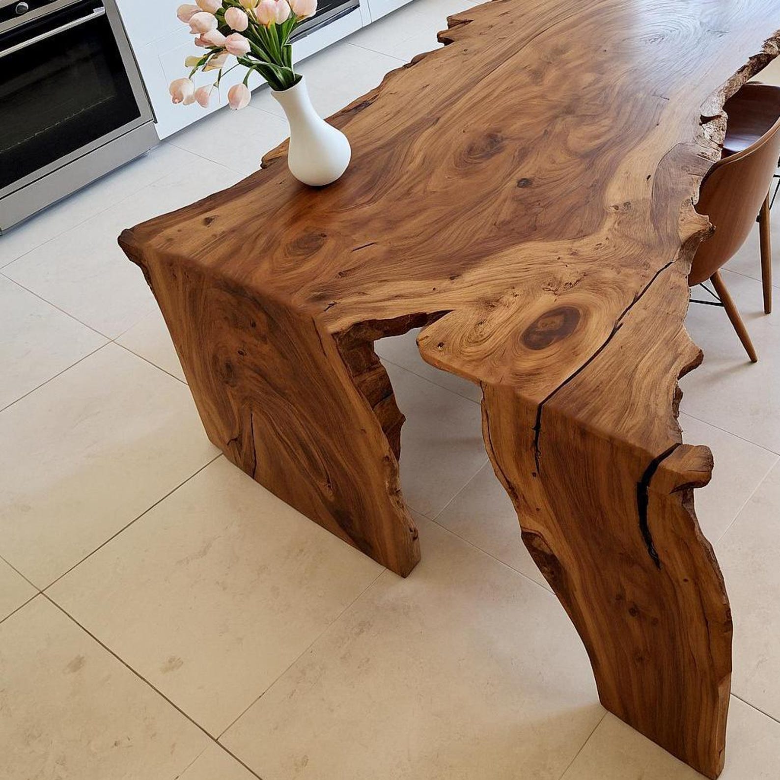 Solid Acacia Slab Table With Live Edge Unique And Versatile For Dining Areas, Living Rooms, Bar Spaces, Conference Rooms And Counters SITHDE006