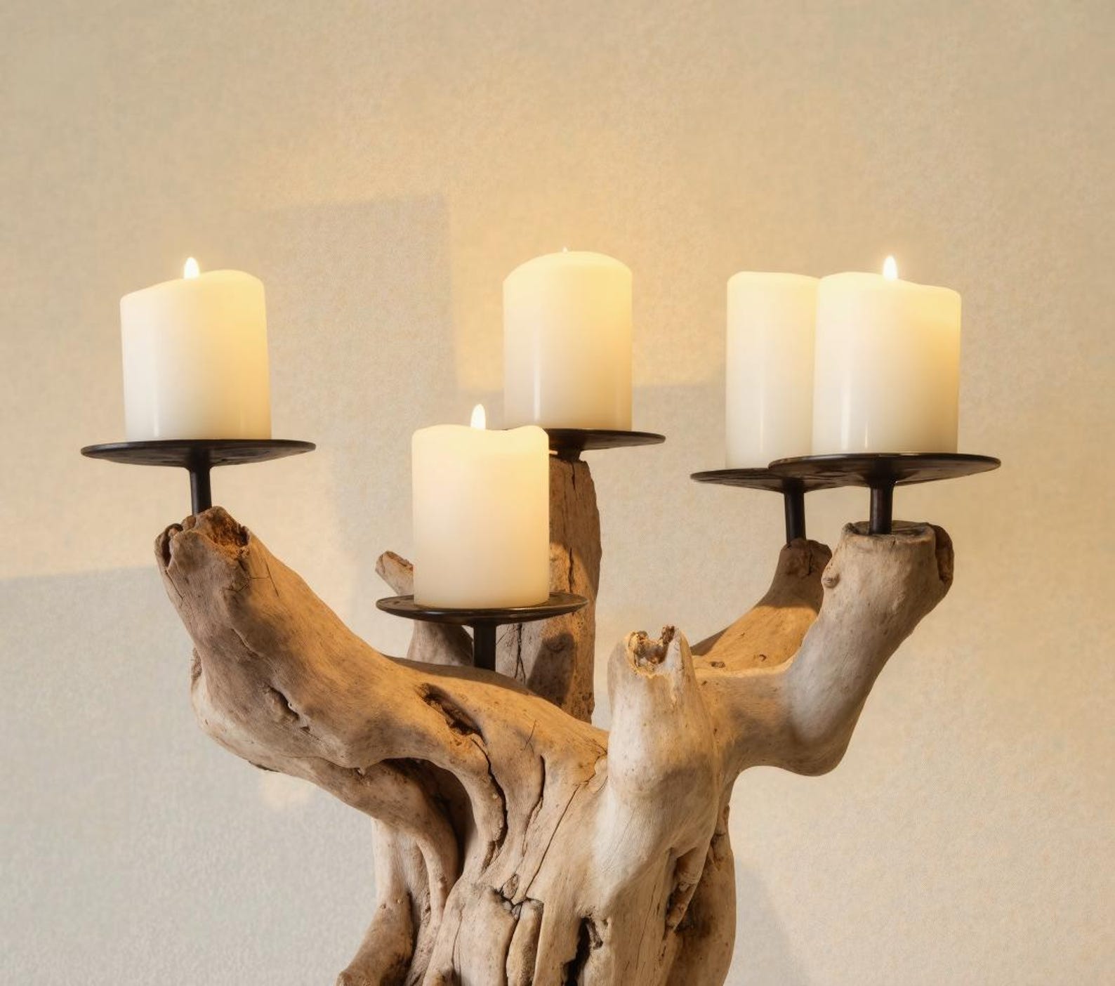 Rustic Driftwood Candle Holder For Living Room Dining Table Bedroom Decorative Centerpiece SITHCDH002