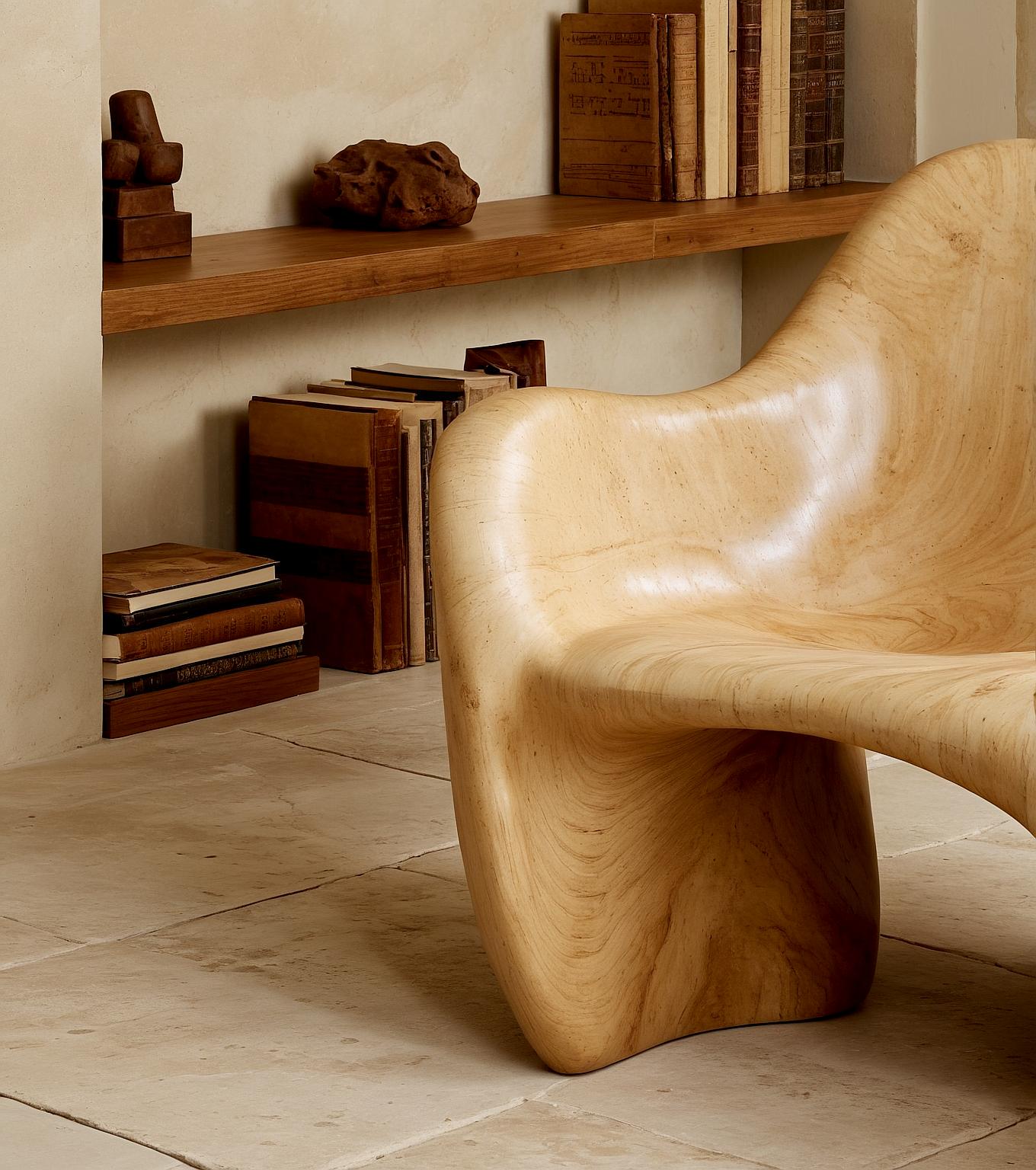 Sculptural Wooden Lounge Chair For Stylish Living Room Bedroom And Office Spaces SITHCHR003