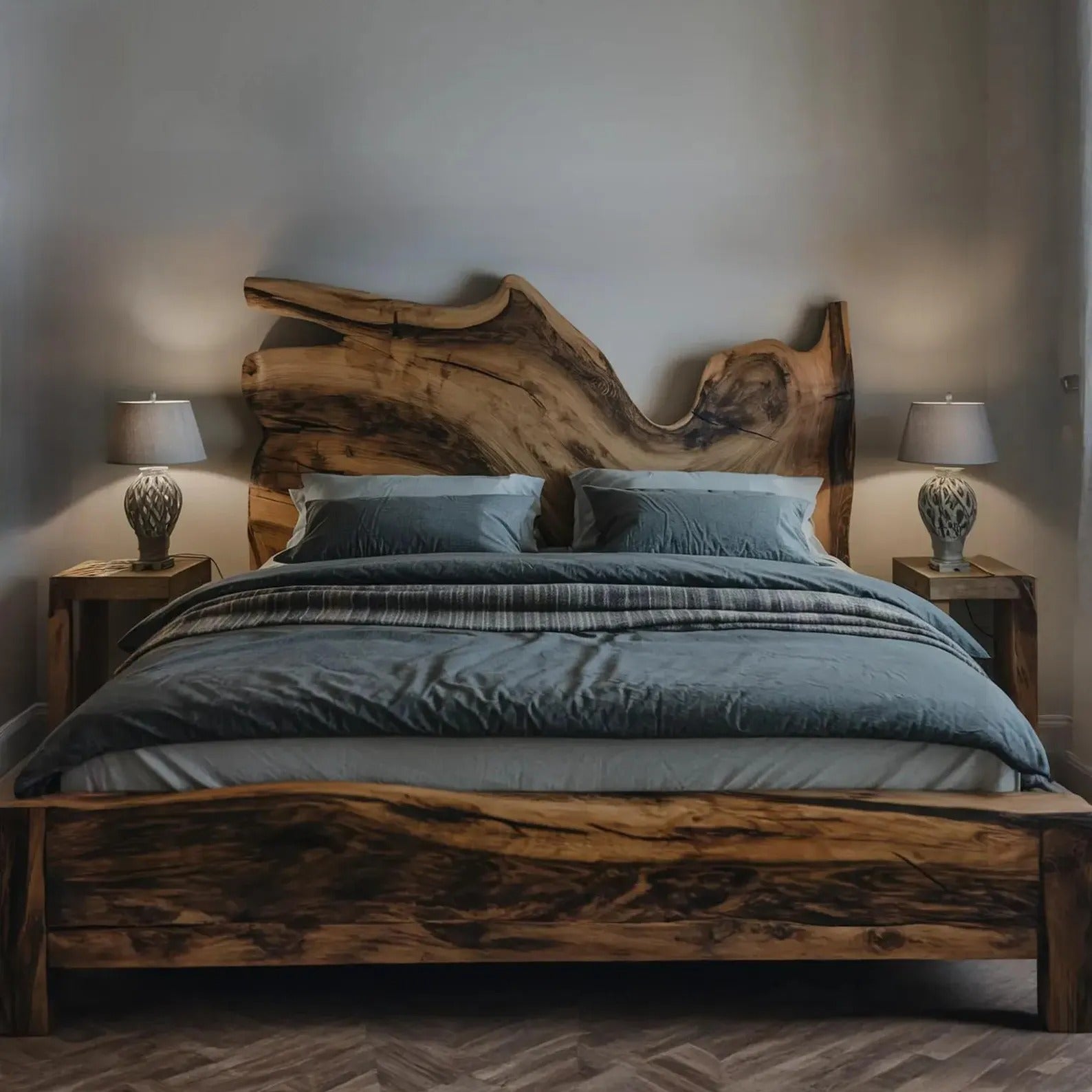 Rustic Modern Woodgrain Headboard For Unique Beds SITHWO005