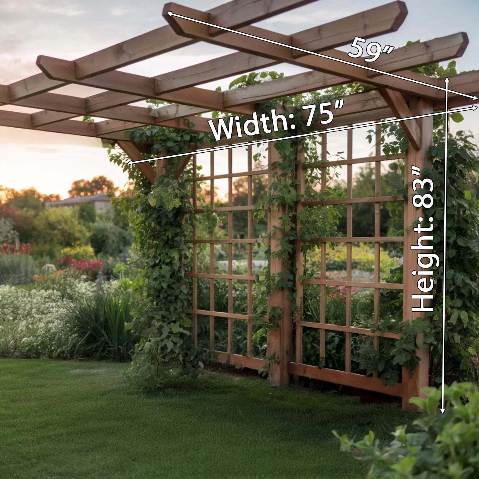 Rustic Handcrafted Outdoor Garden Seating And Trellis For Patio Or Yard SITHPER001
