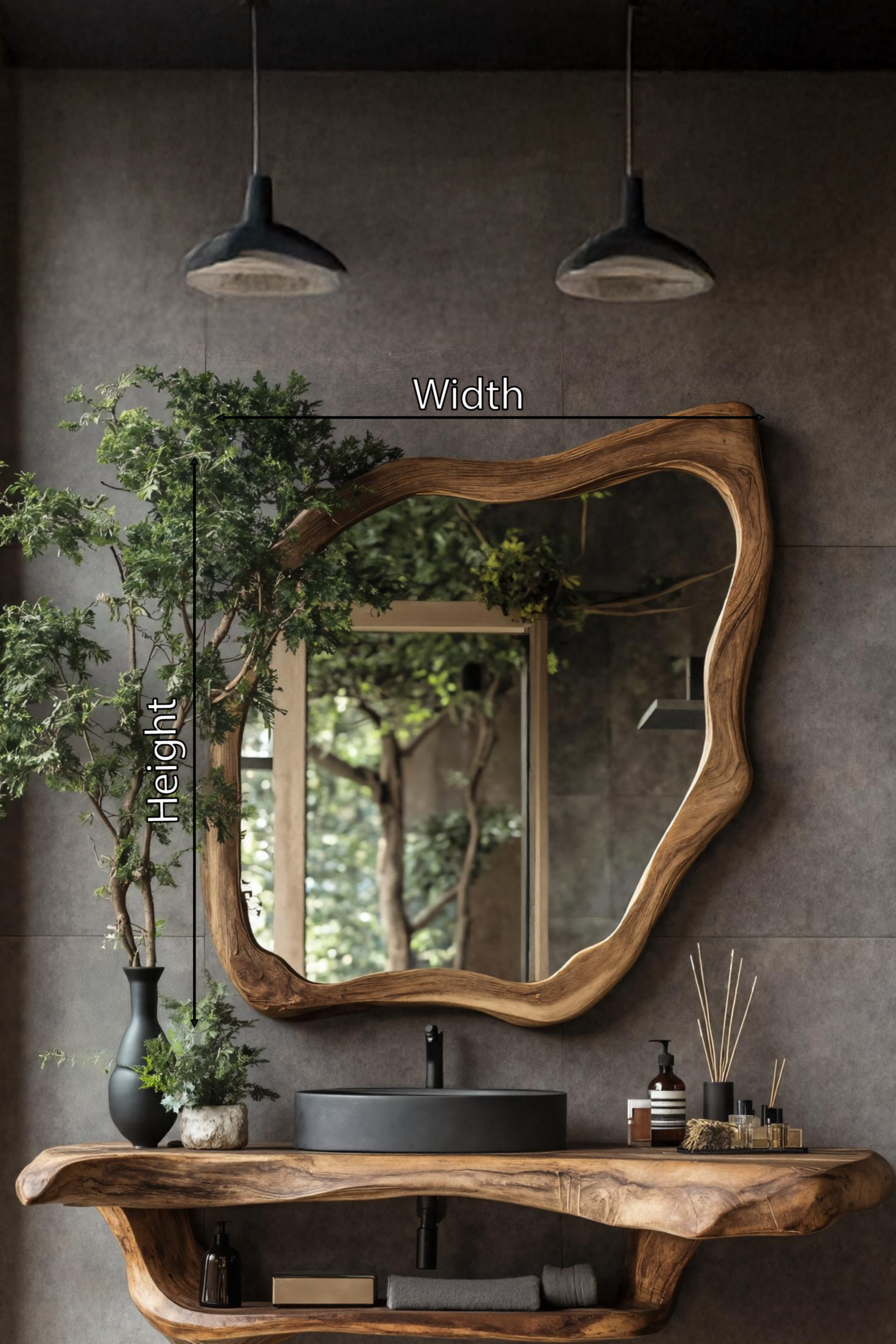 Handcrafted Wooden Mirror For Stylish Bathroom Look SILDTTRMI026