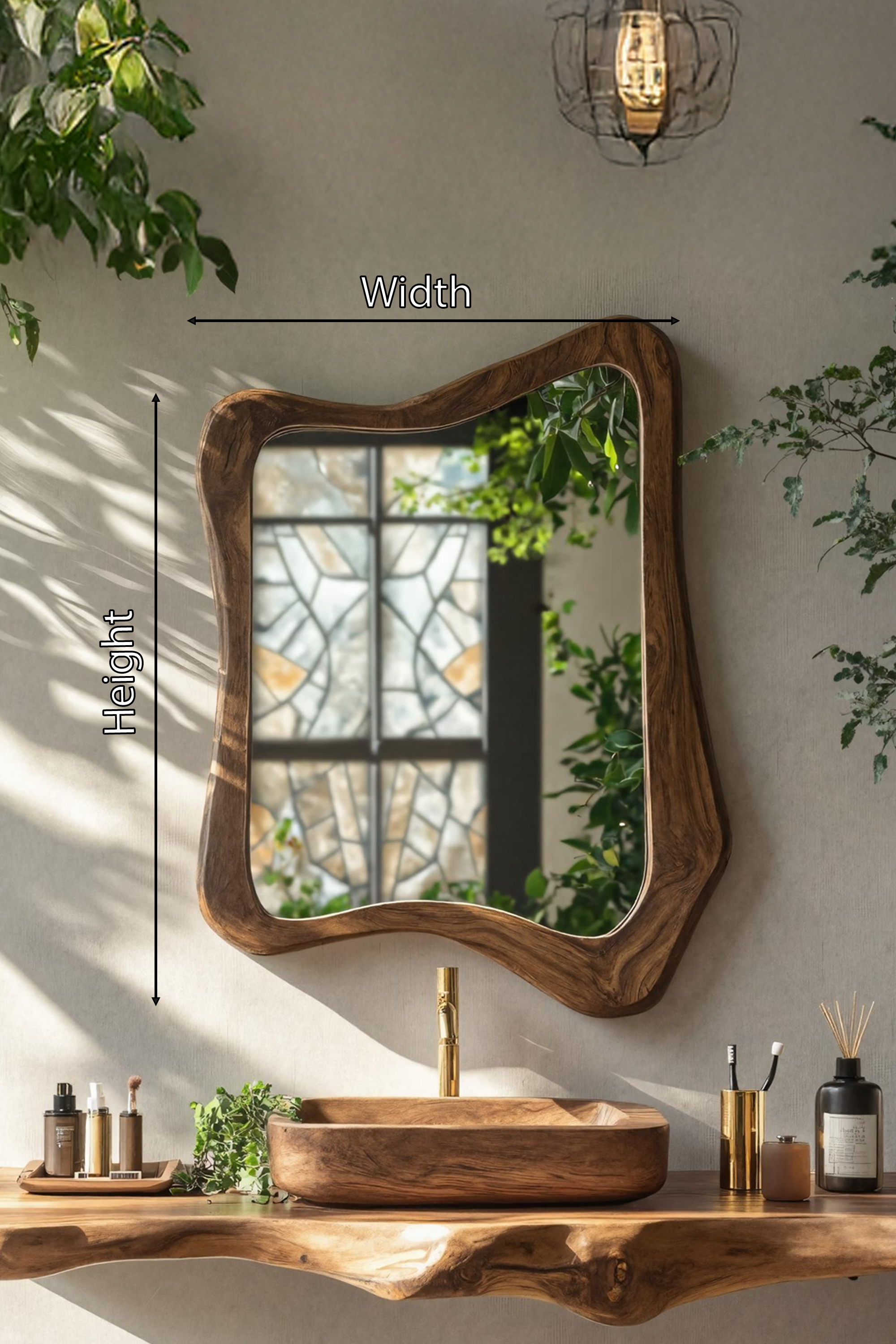 Irregular Handmade Mirror For Bathroom Vanity Decor SILDTTRMI024