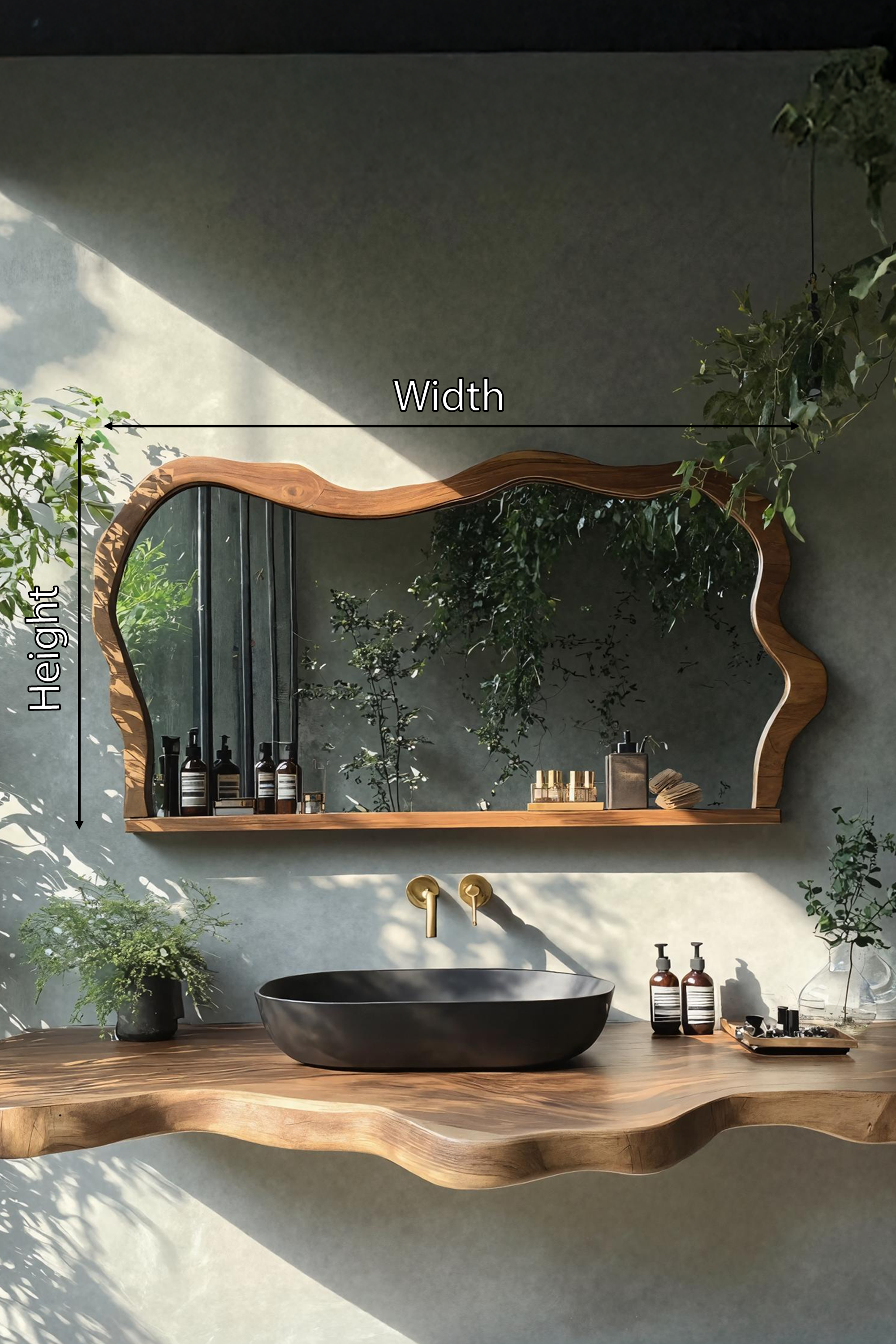 Handcrafted Asymmetrical Wall Mirror For Bathroom Use SILDTTRMI020