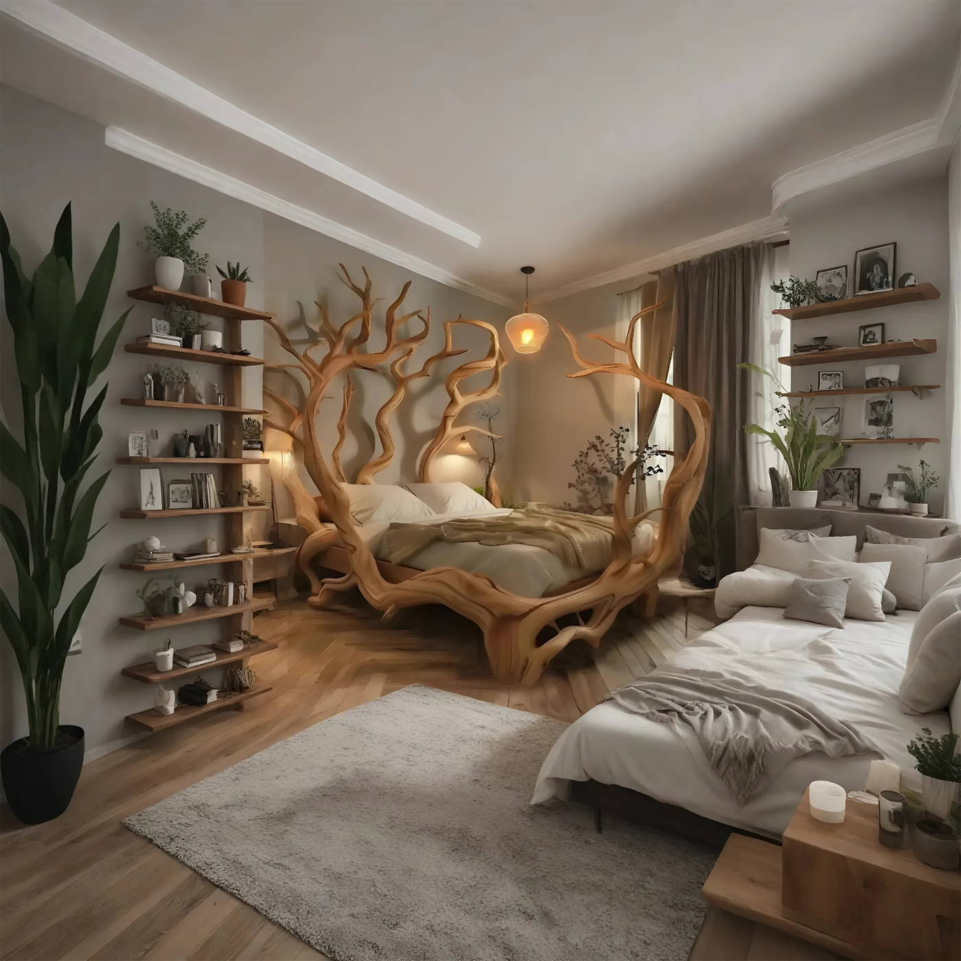 Bed Frame Solid Wood Unique Handmade Decor Bed Room SINLWB004 — free download