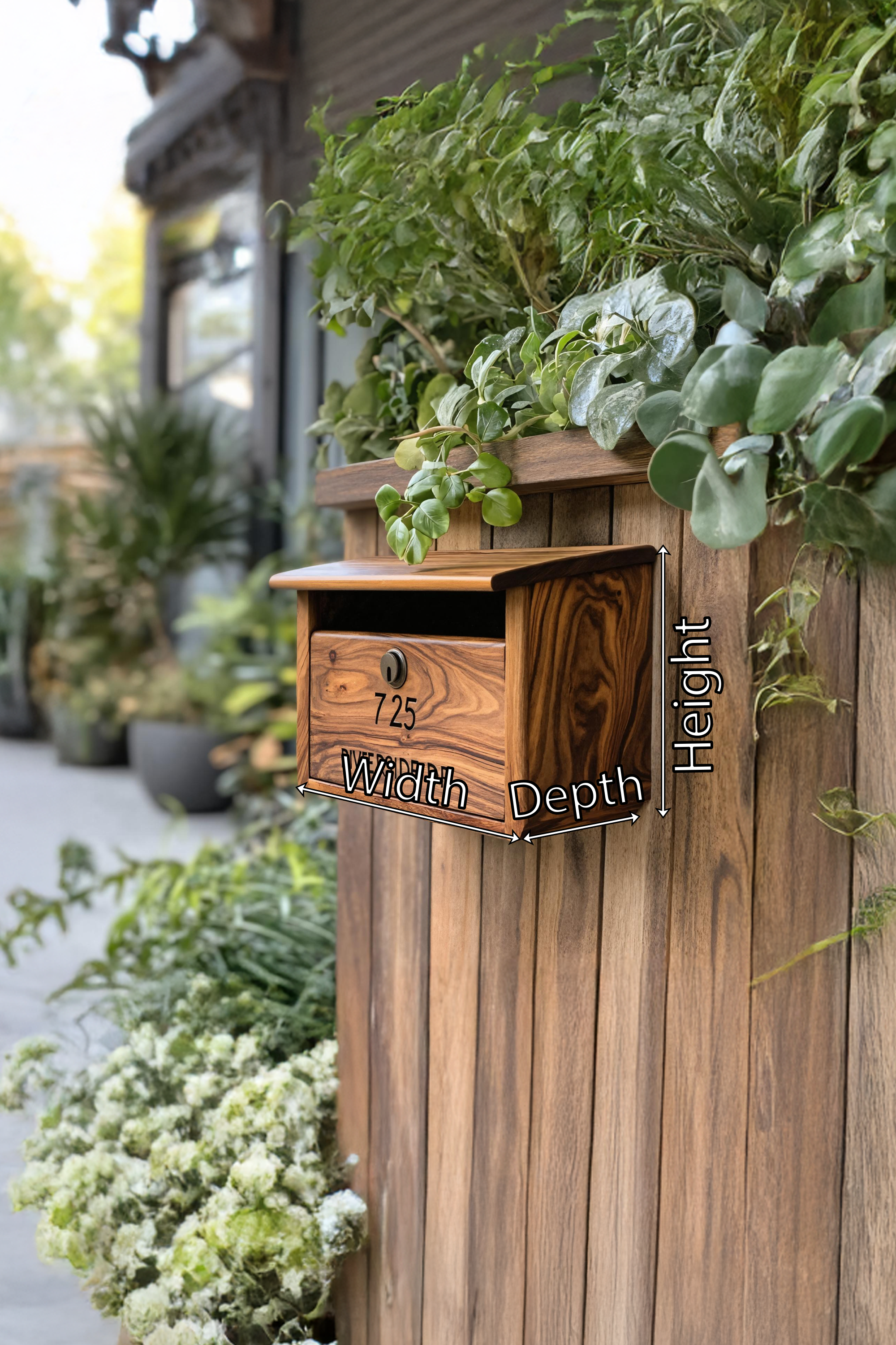 Mid Century Wooden Sculpture Mailbox For Outdoor Patio Furniture SILDTTRMB033