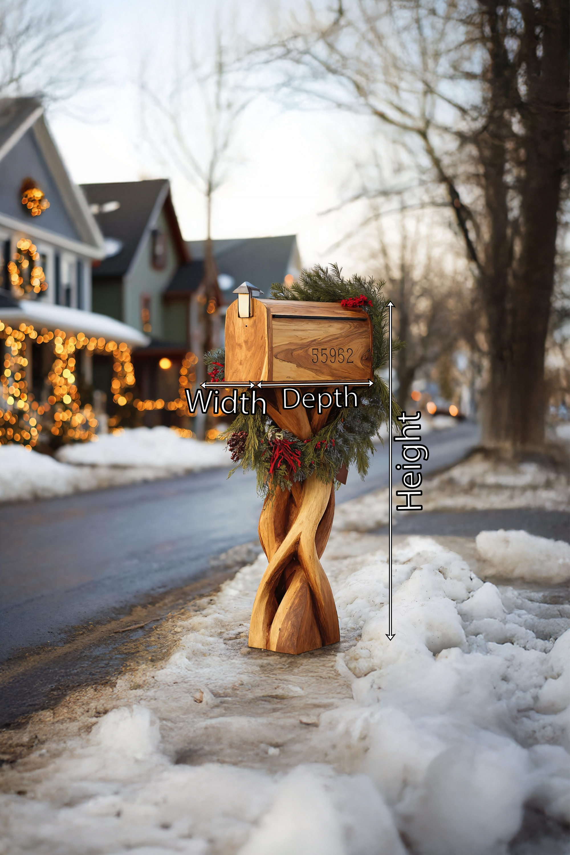 Handcrafted Wooden Sculpture Mailbox For Outdoor Furniture Design SILDTTRMB011