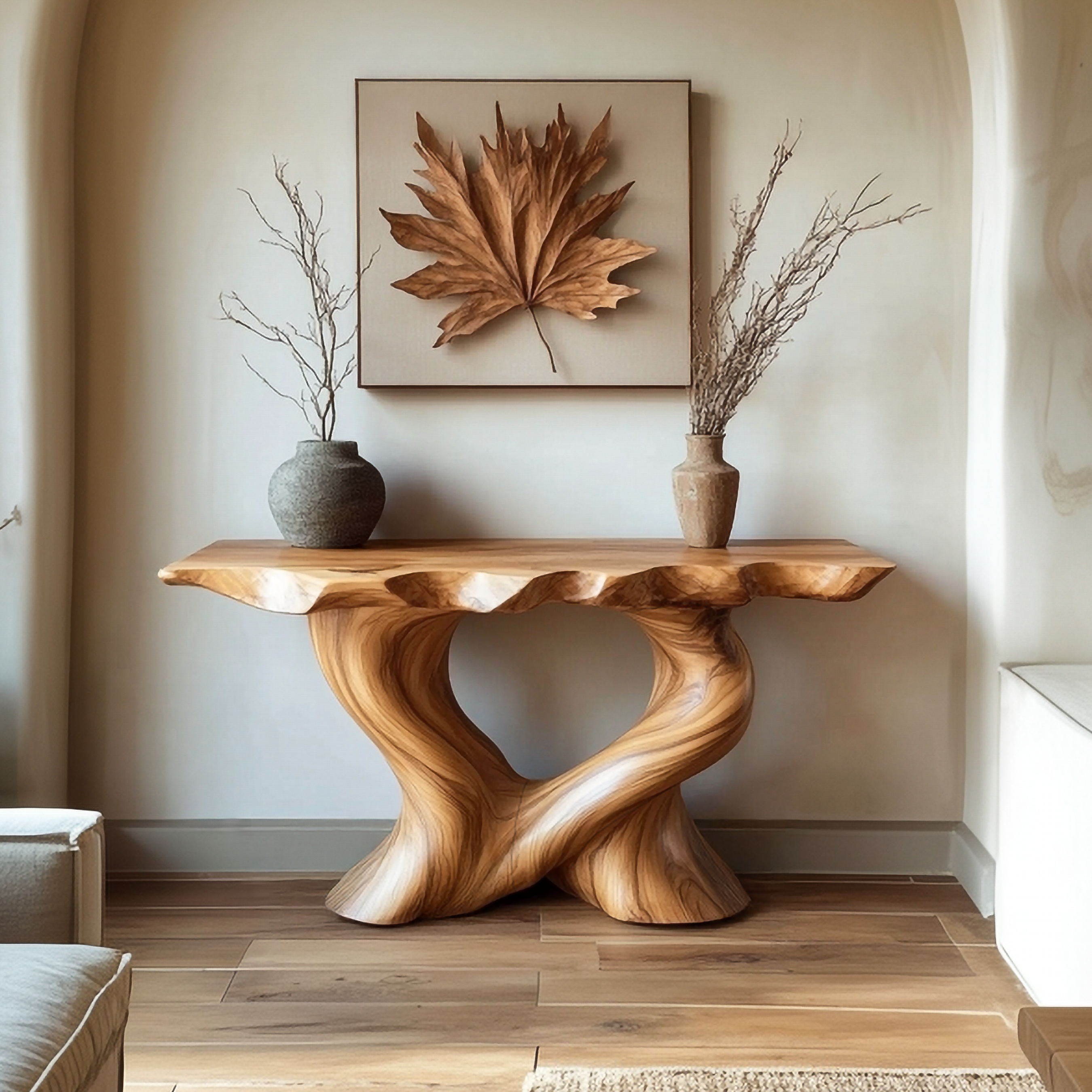 Artistic Wooden Console Table Entryway Interior Signature Statement SINLSACS444