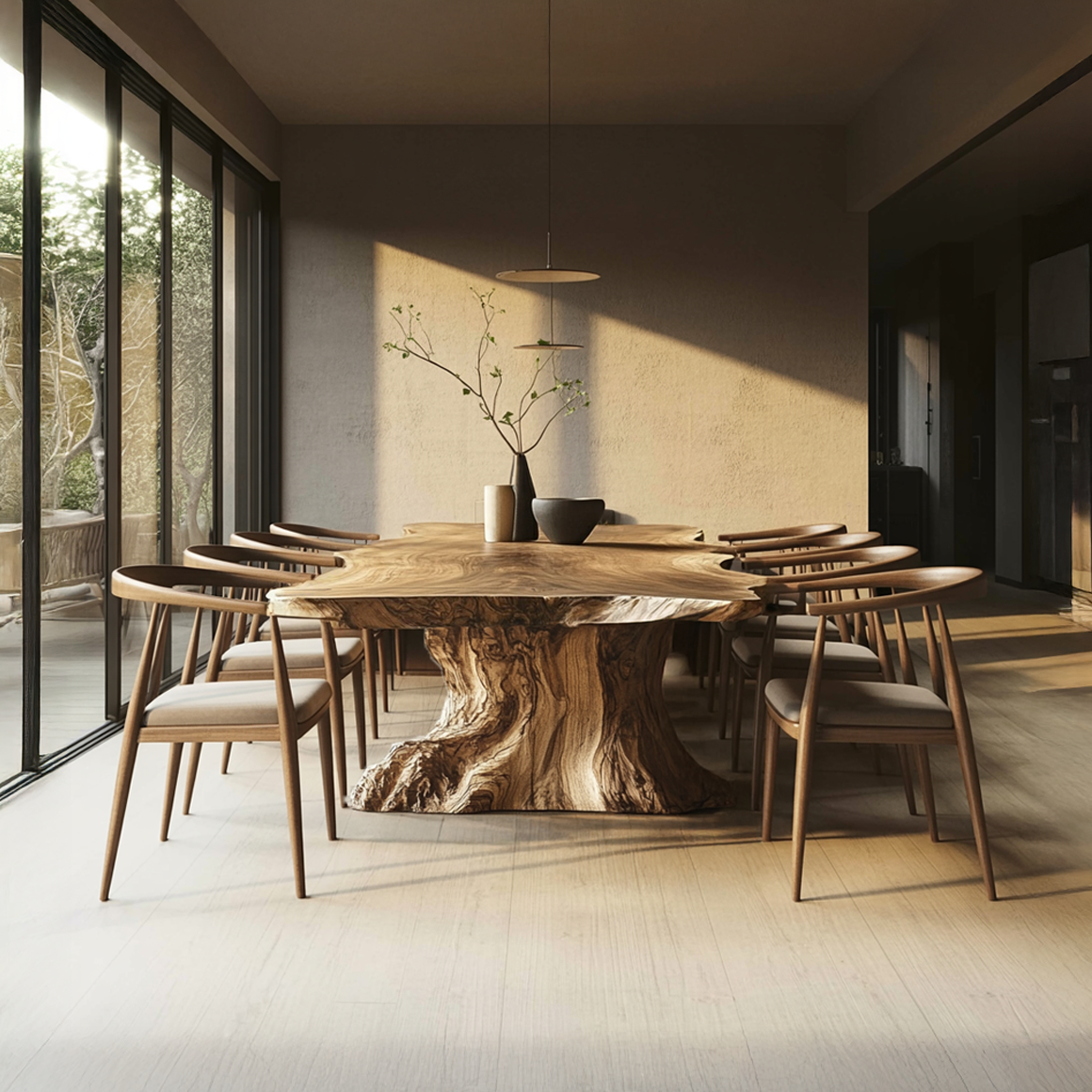 Rustic Sculptural Dining Table For Living Room Or Dining Room SINLSADT150