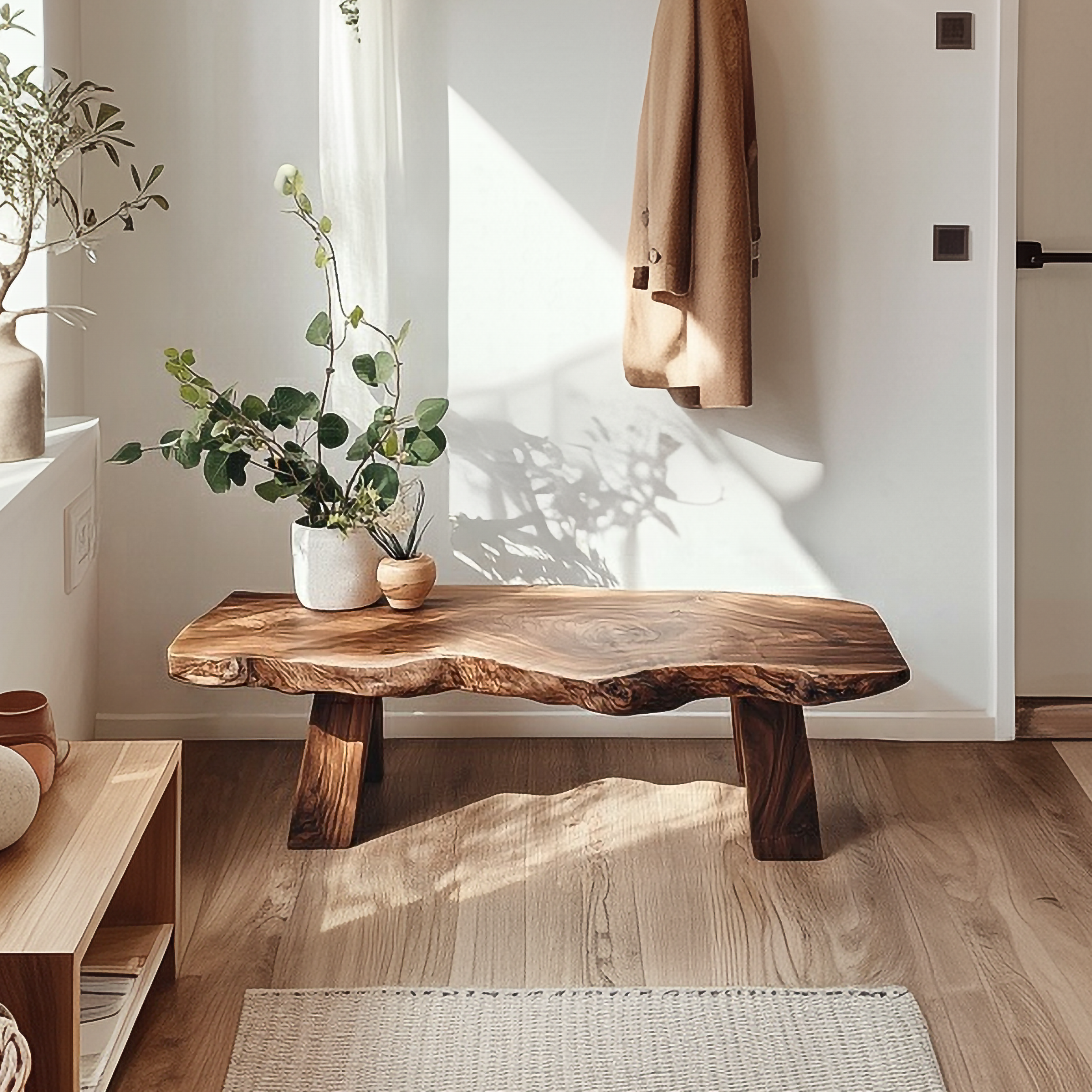 Rustic Live Edge Bench For Entryway Or Living Room SINLSARS066