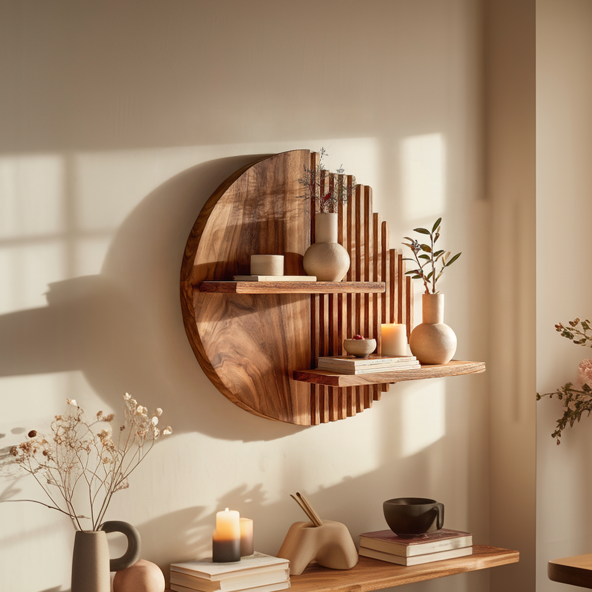 Rustic Wall Storage Shelf For Living Room Or Dining Area SINLSAFL444