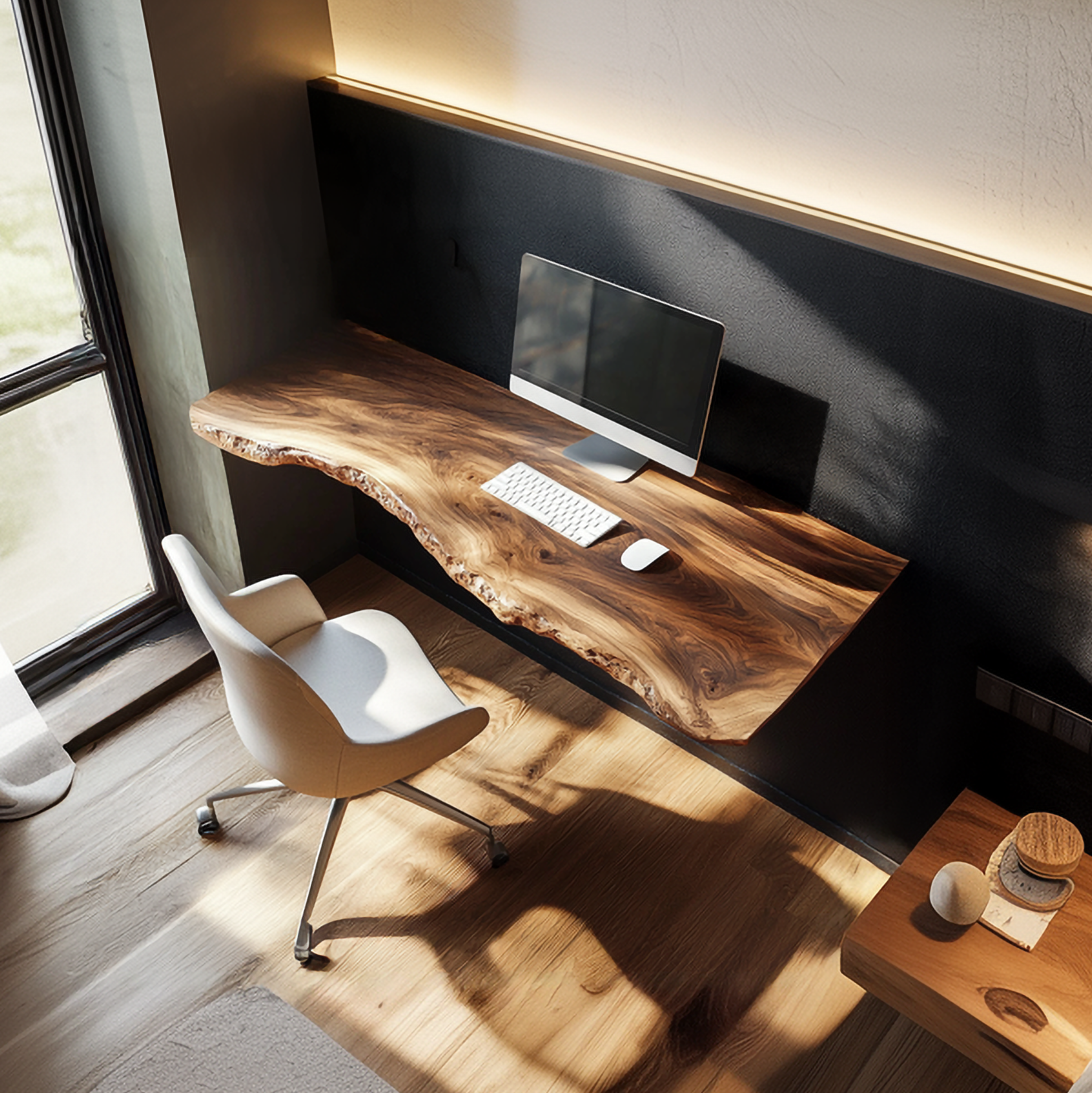Rustic Wall Mounted Desk For Home Office And Minimal Interior SINLSAFL460