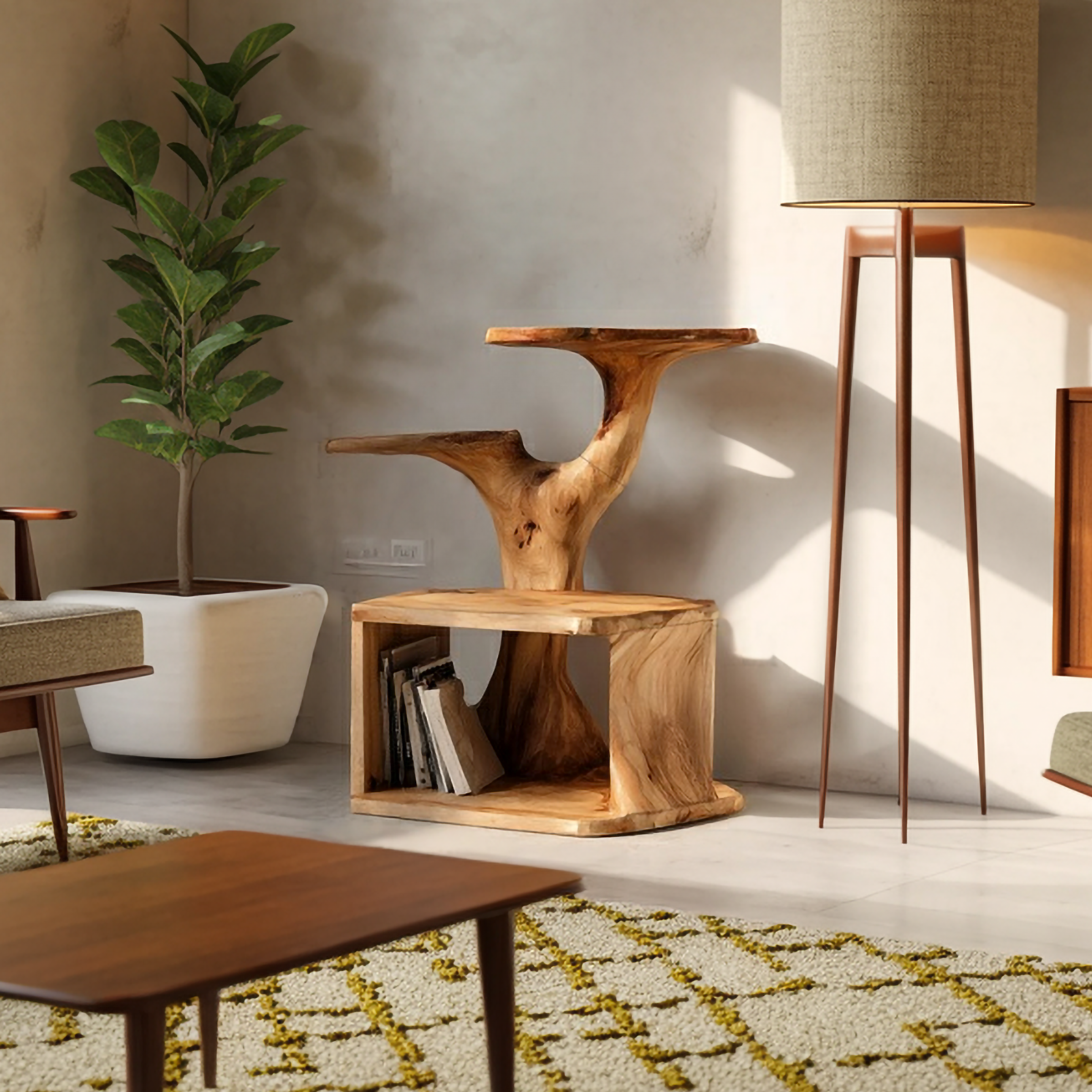 Mid Century Accent Table For Living Room And Entryway SINLSABT227