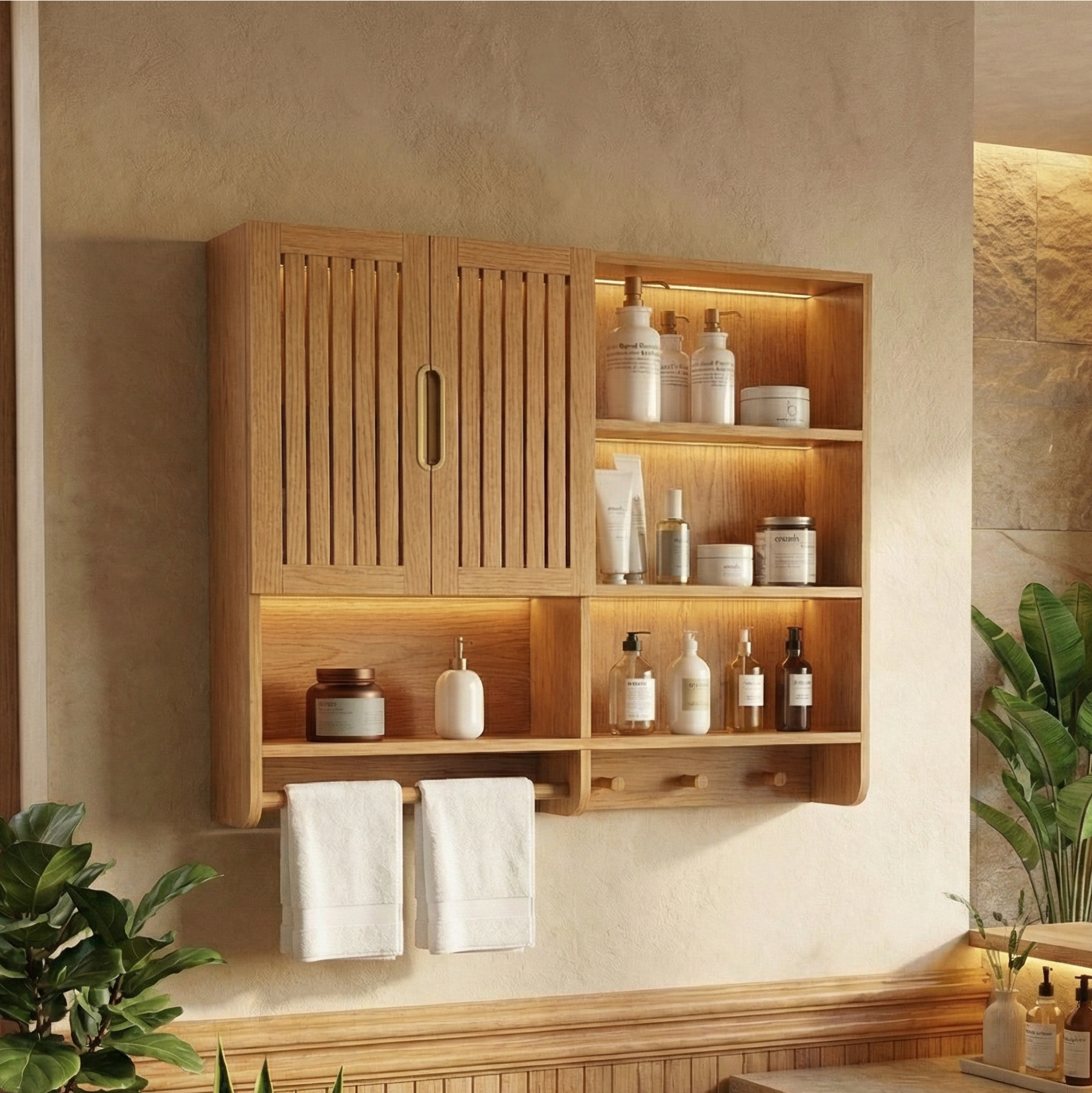 Modern Spa Bathroom Storage Cabinet For Bathroom And Vanity Wall SINLSABCT007