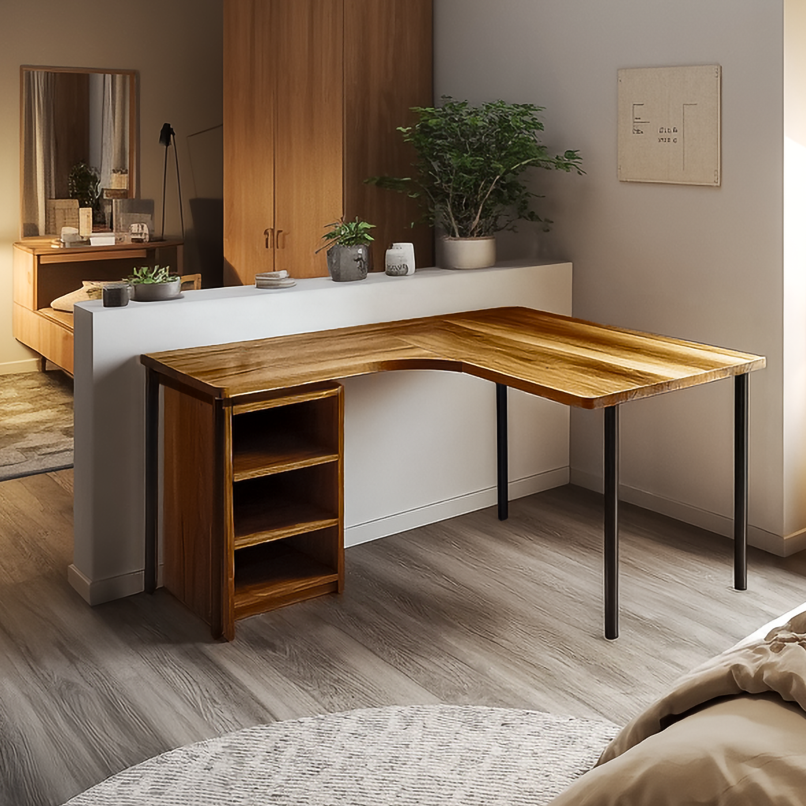 Scandinavian Clean Corner Writing Desk Study Room And Bedroom SINLSADK077