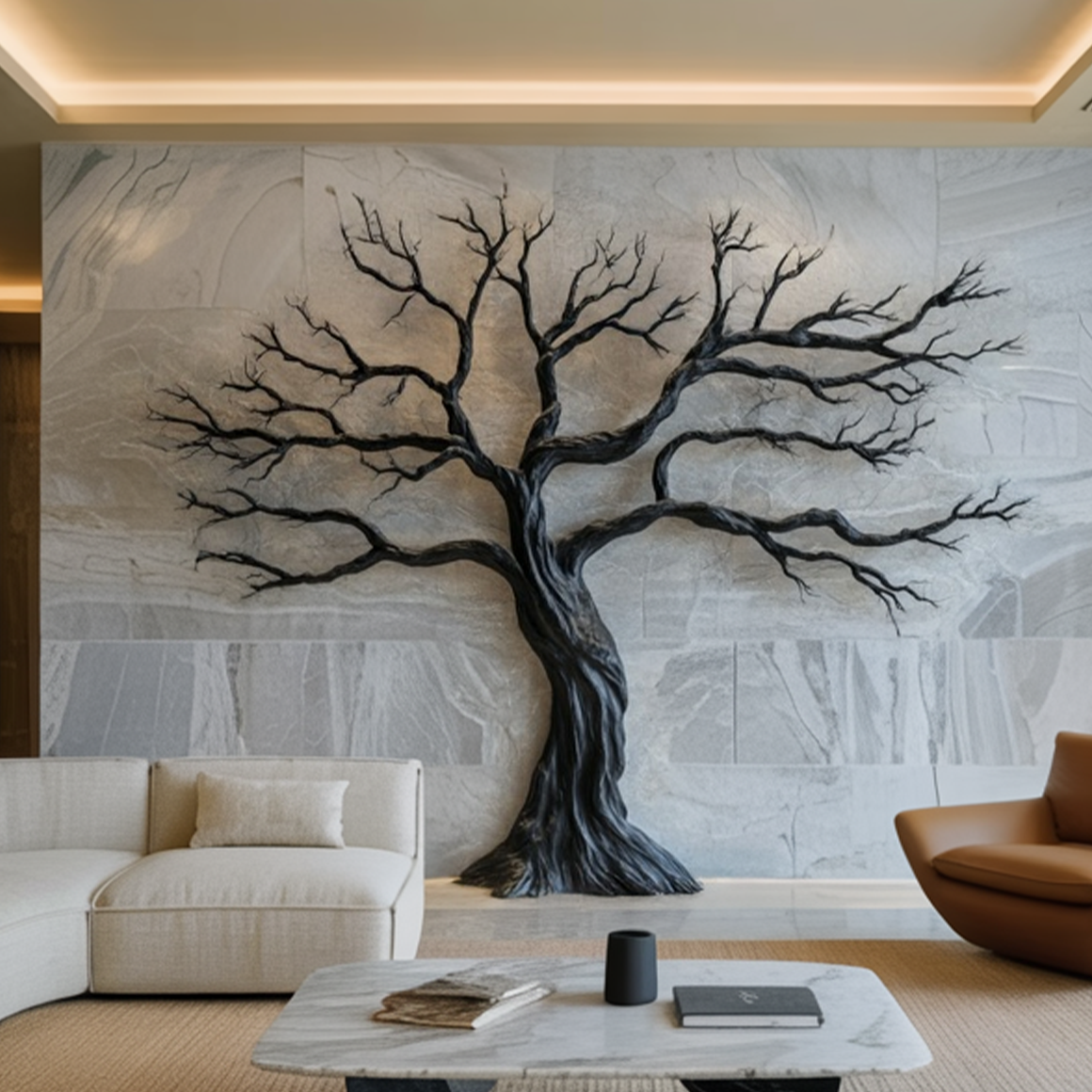 Rustic Tree Wall Art For Living Room And Interior Wall SINLSATBW005