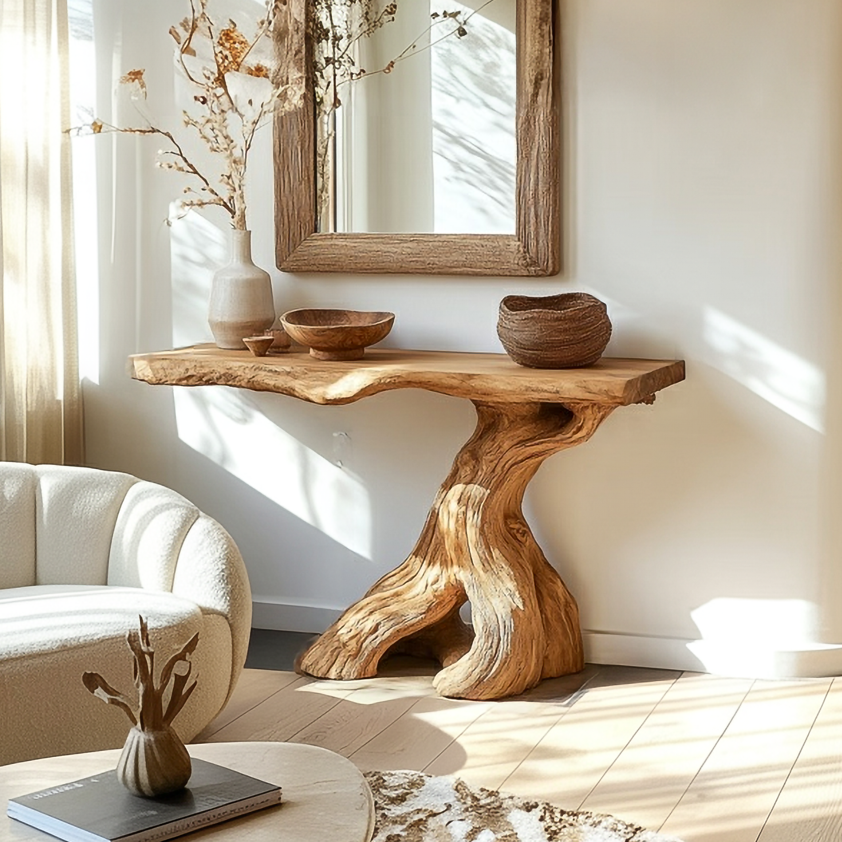 Rustic Solid Wood Console Table Entryway SINLSACS436