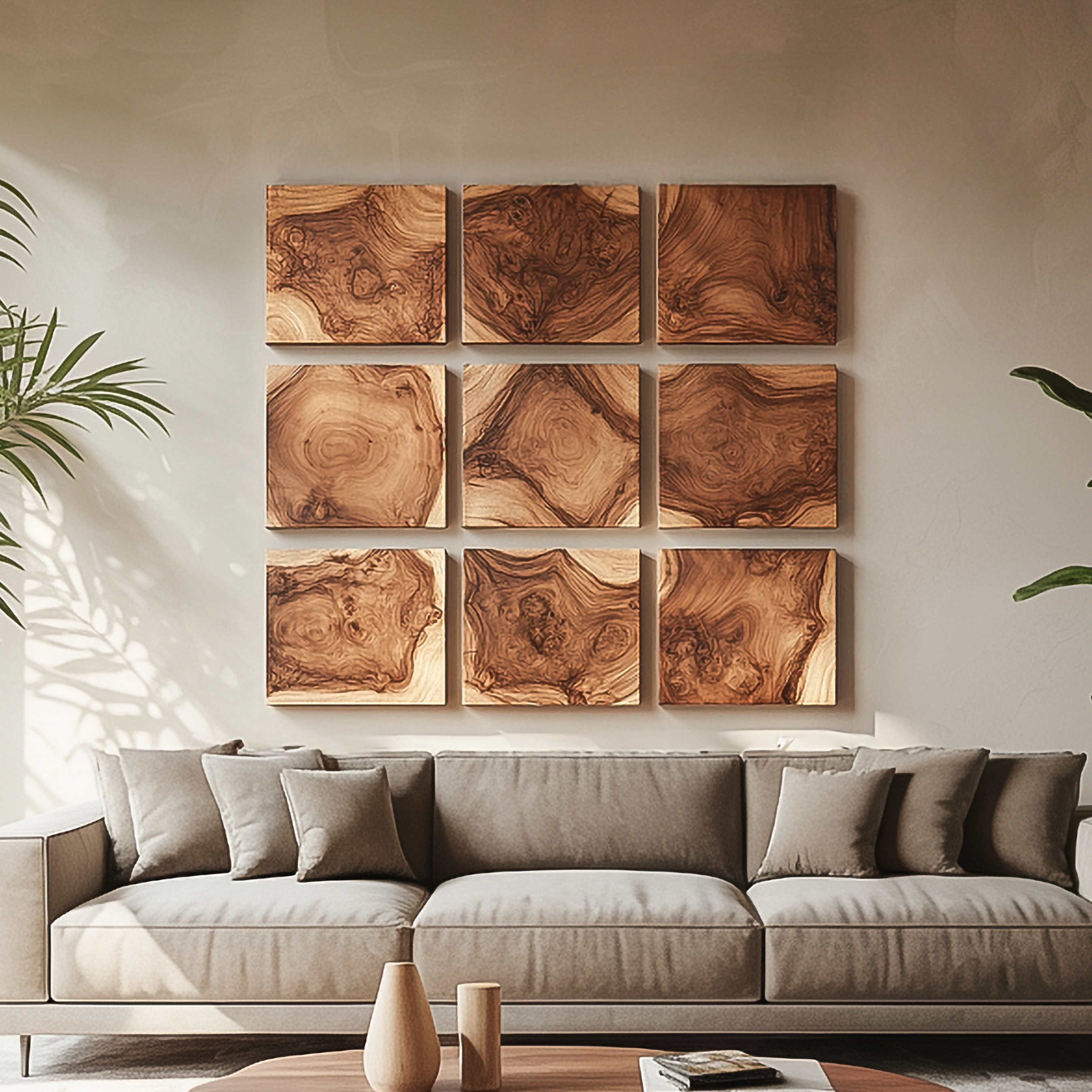 Organic Modern Wall Art Panels For Living Room And Interior Decor SINLSAWD016