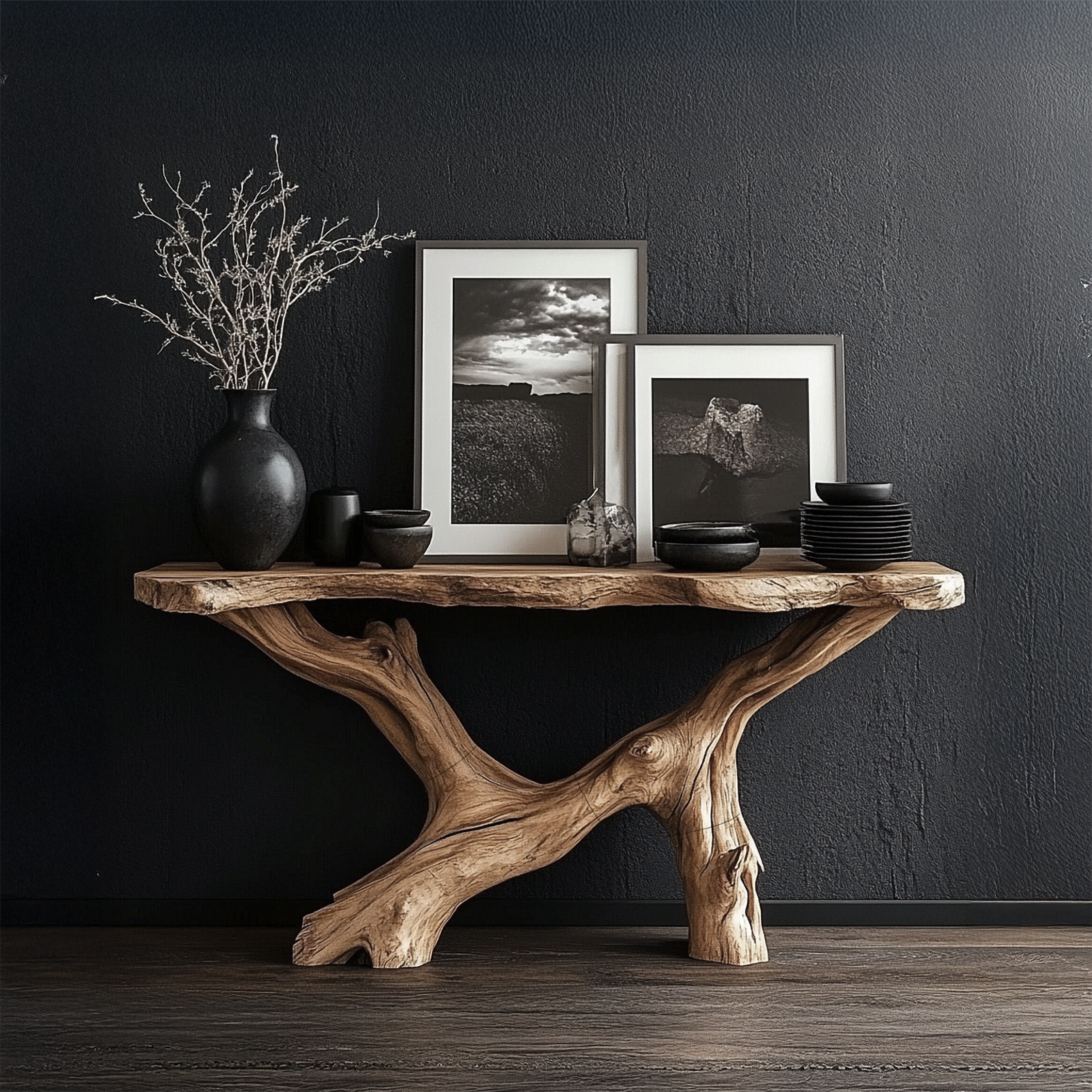 Live Edge Console Table Natural Wood Rustic Handmade Gift SINLSACS089