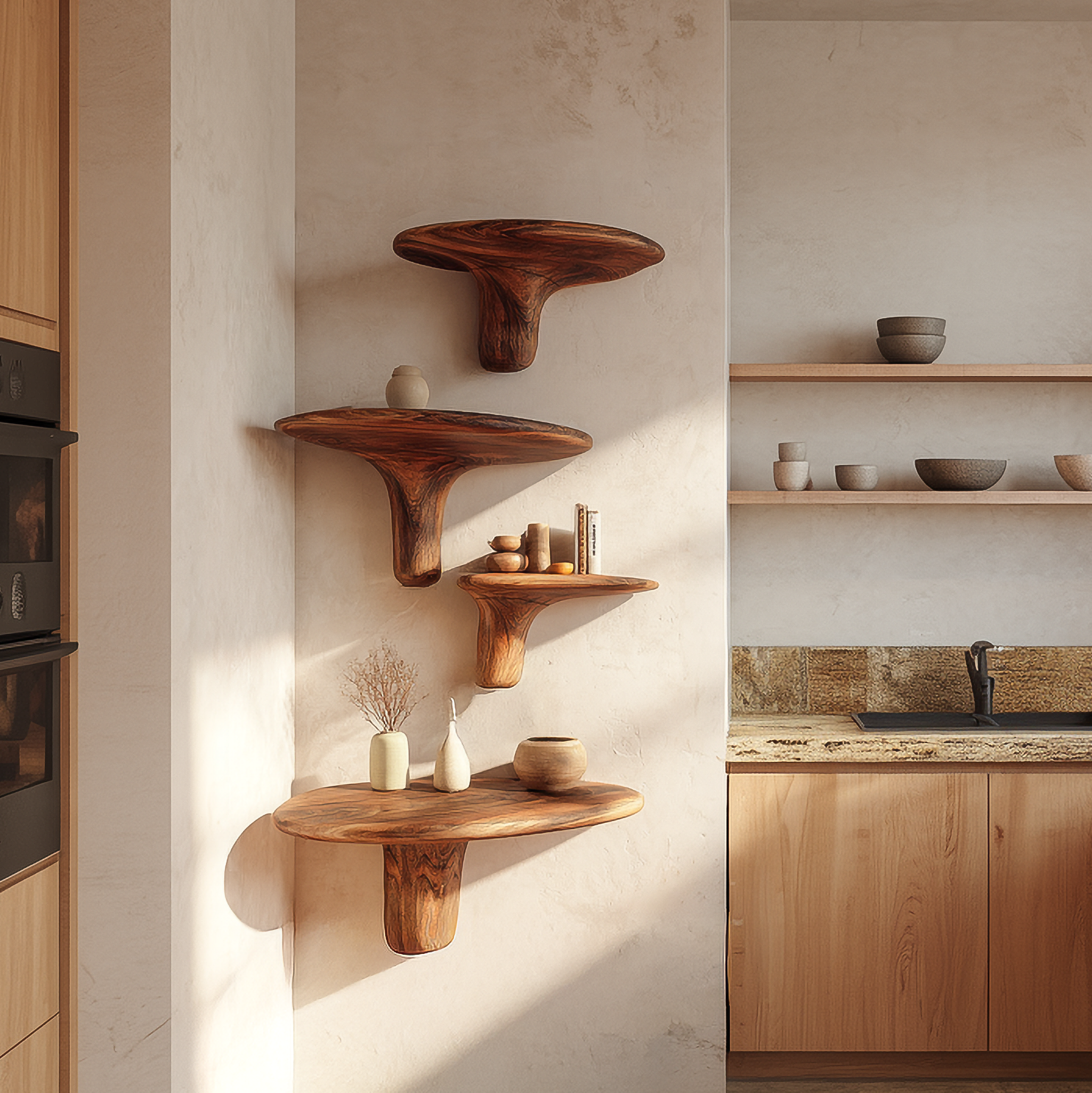 Organic Mushroom Shelf Living Room Or Kitchen SINLSAFL463