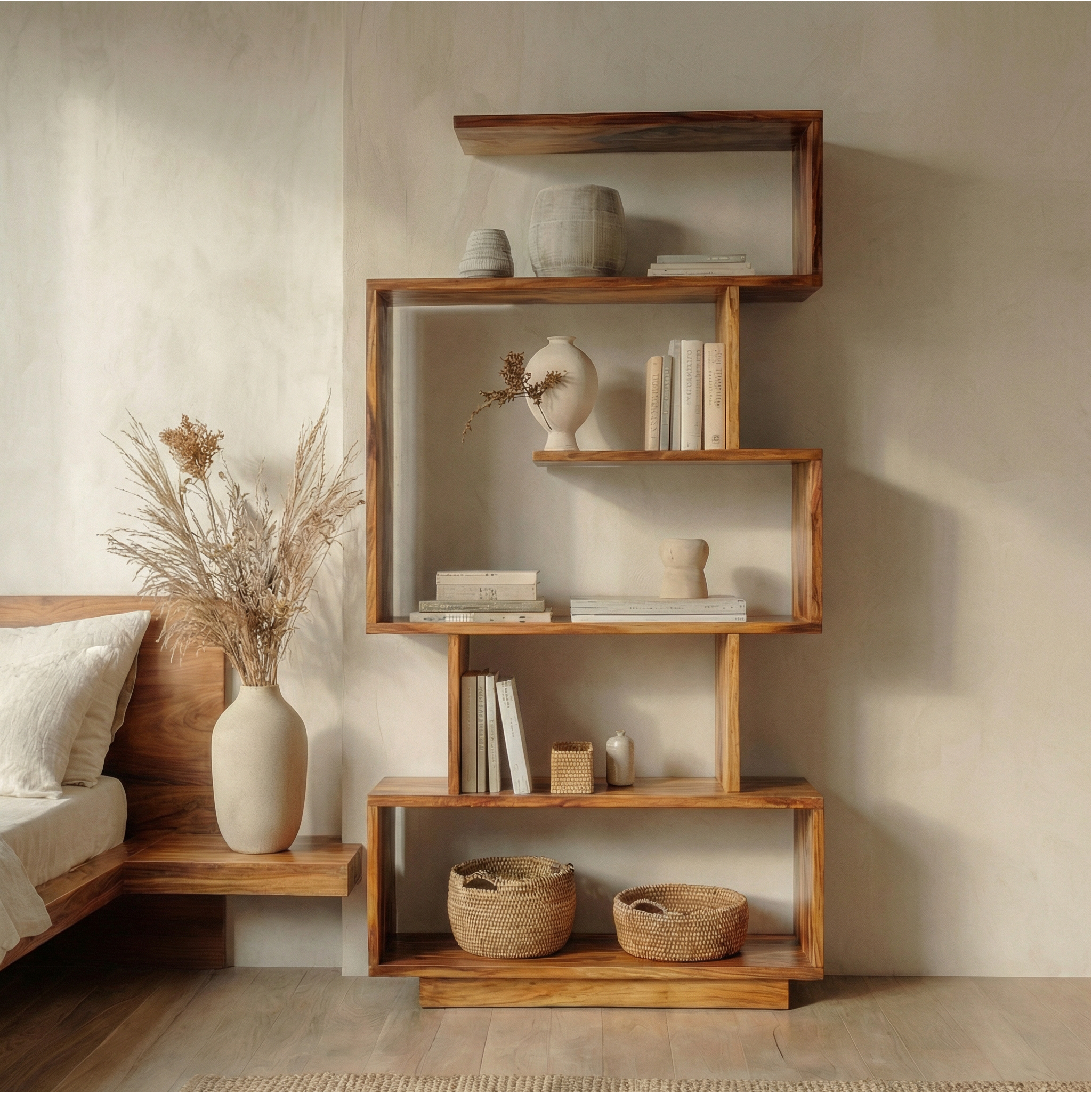 Mid Century Modern Bookshelf For Living Room And Studio SINLSASC485
